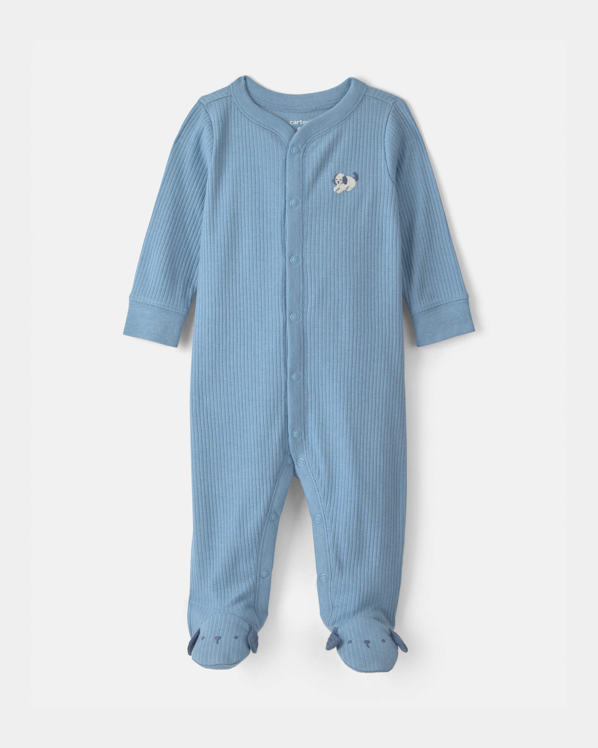 Baby Boy Dog Cotton 2-Way Zip Sleeper - Blue