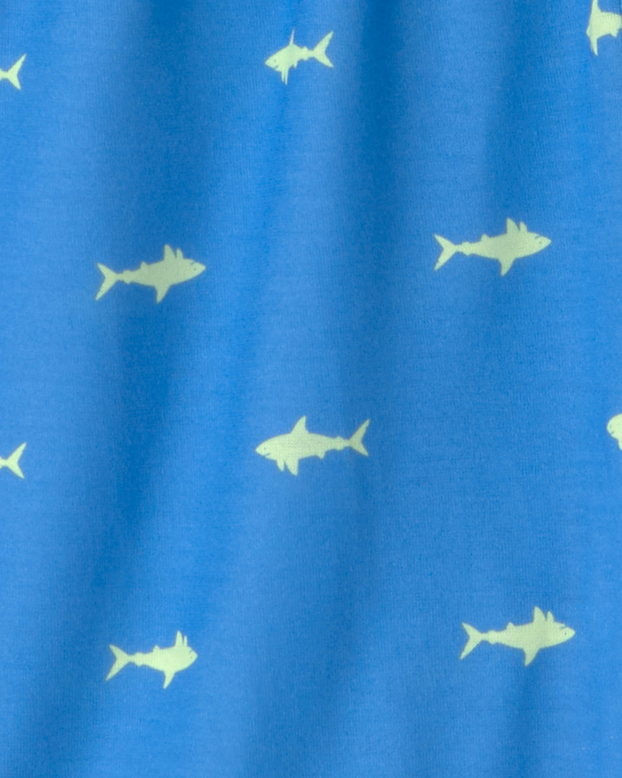 Boys Shark Short-Sleeve Loose Fit 2-Piece pyjama Set - Grey/Blue