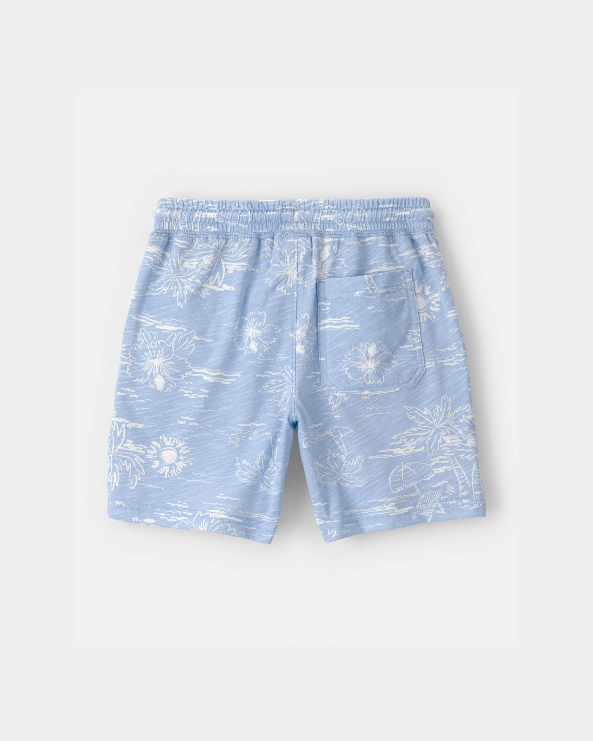 Boys Tropical Beach Knit Shorts - Blue