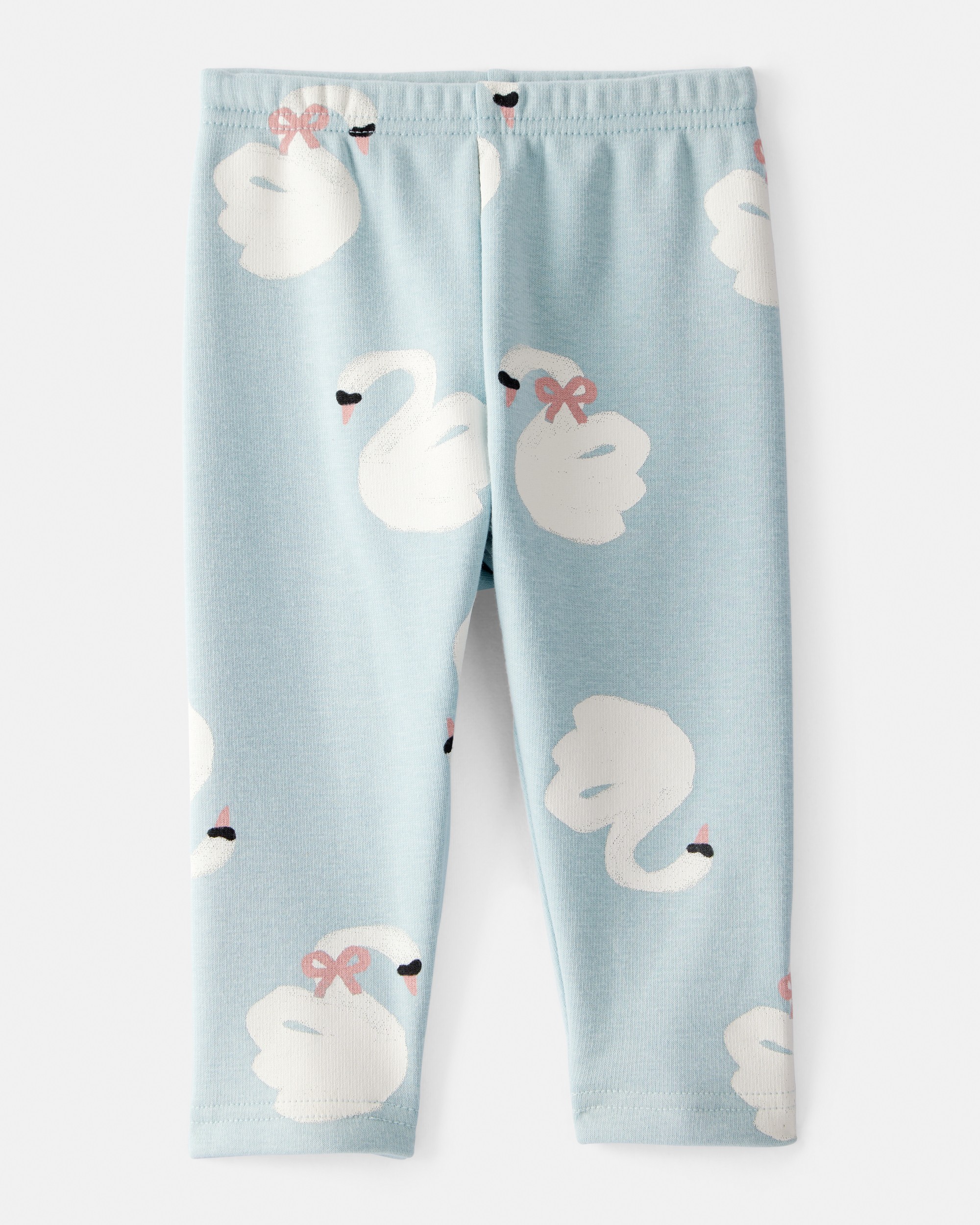 Baby Girl Swan Pull-On Stretch Cozy Leggings - Blue