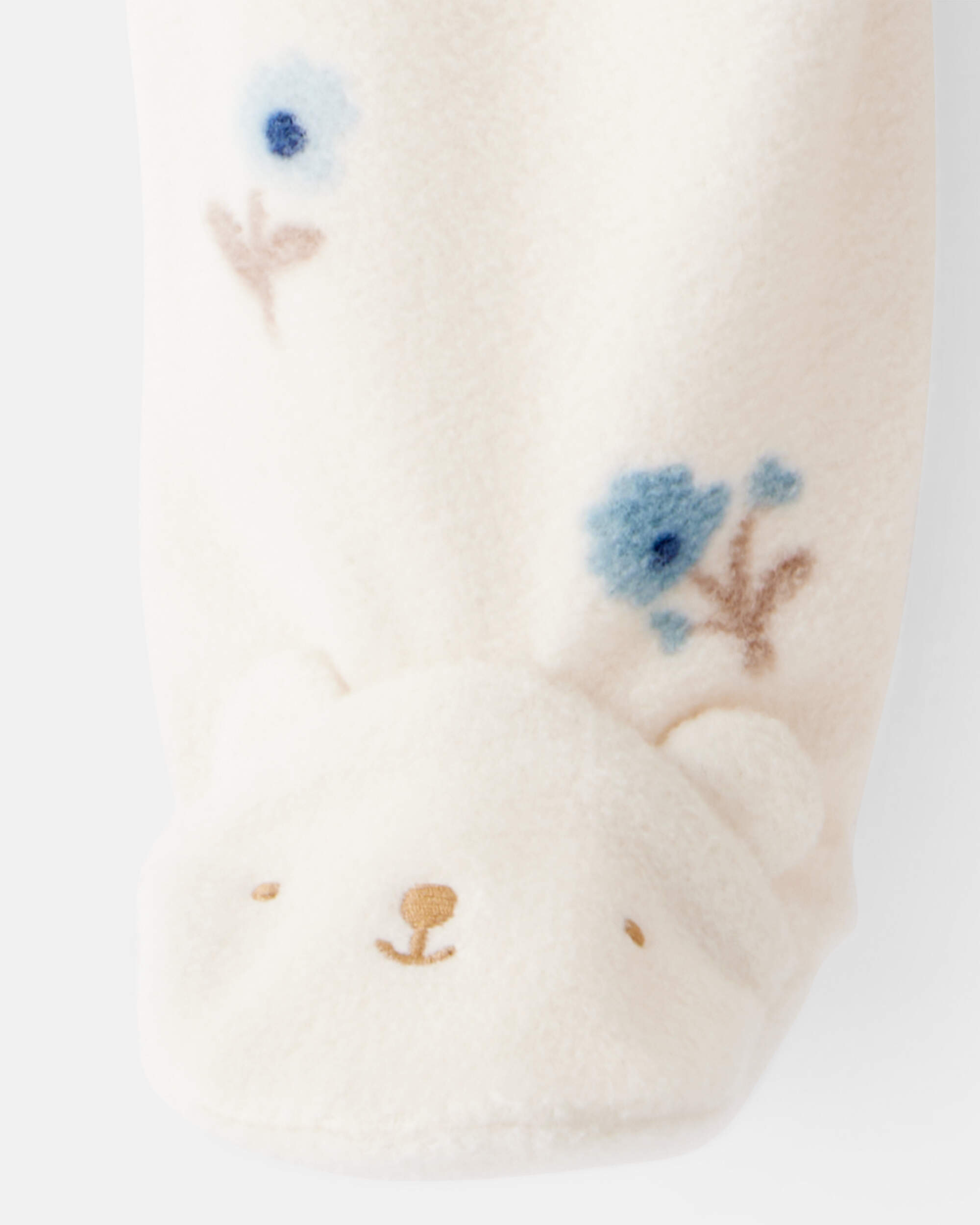 Baby Girl Floral Print Loose Fit Long-Sleeve 2-Way Zip Sleeper - White