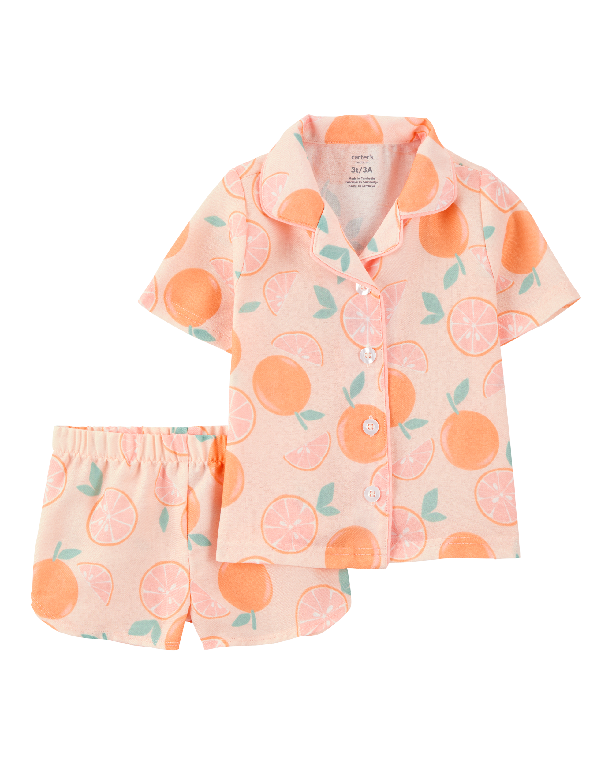 Toddler Orange Print 2-Piece Pyjamas - Pink