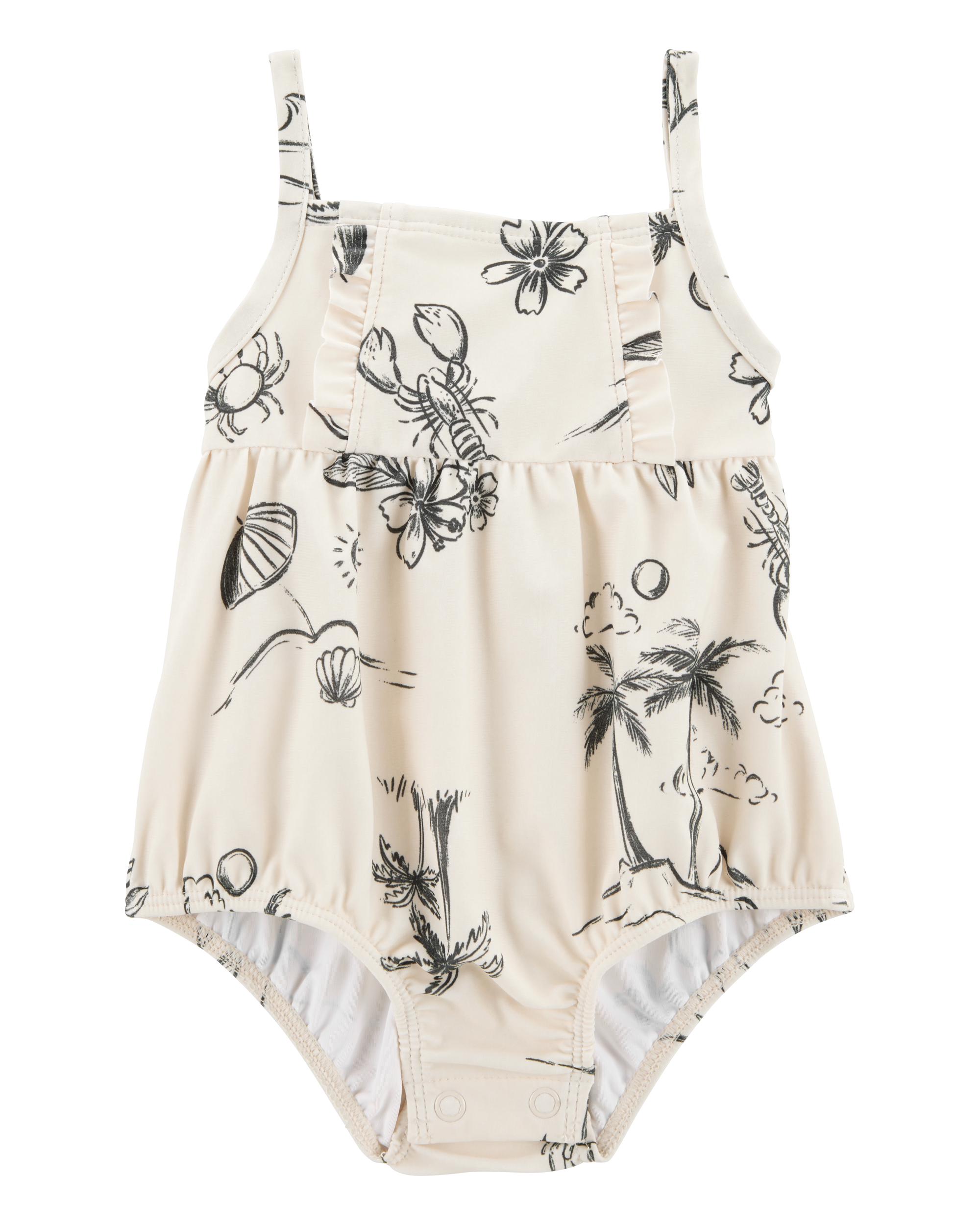 Baby 1-Piece Beach Print Swimsuit