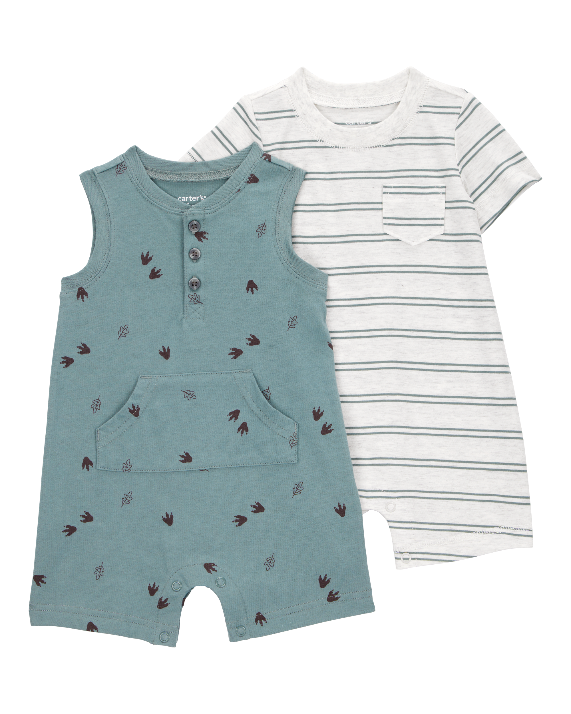 Baby 2-Pack Striped Romper Set