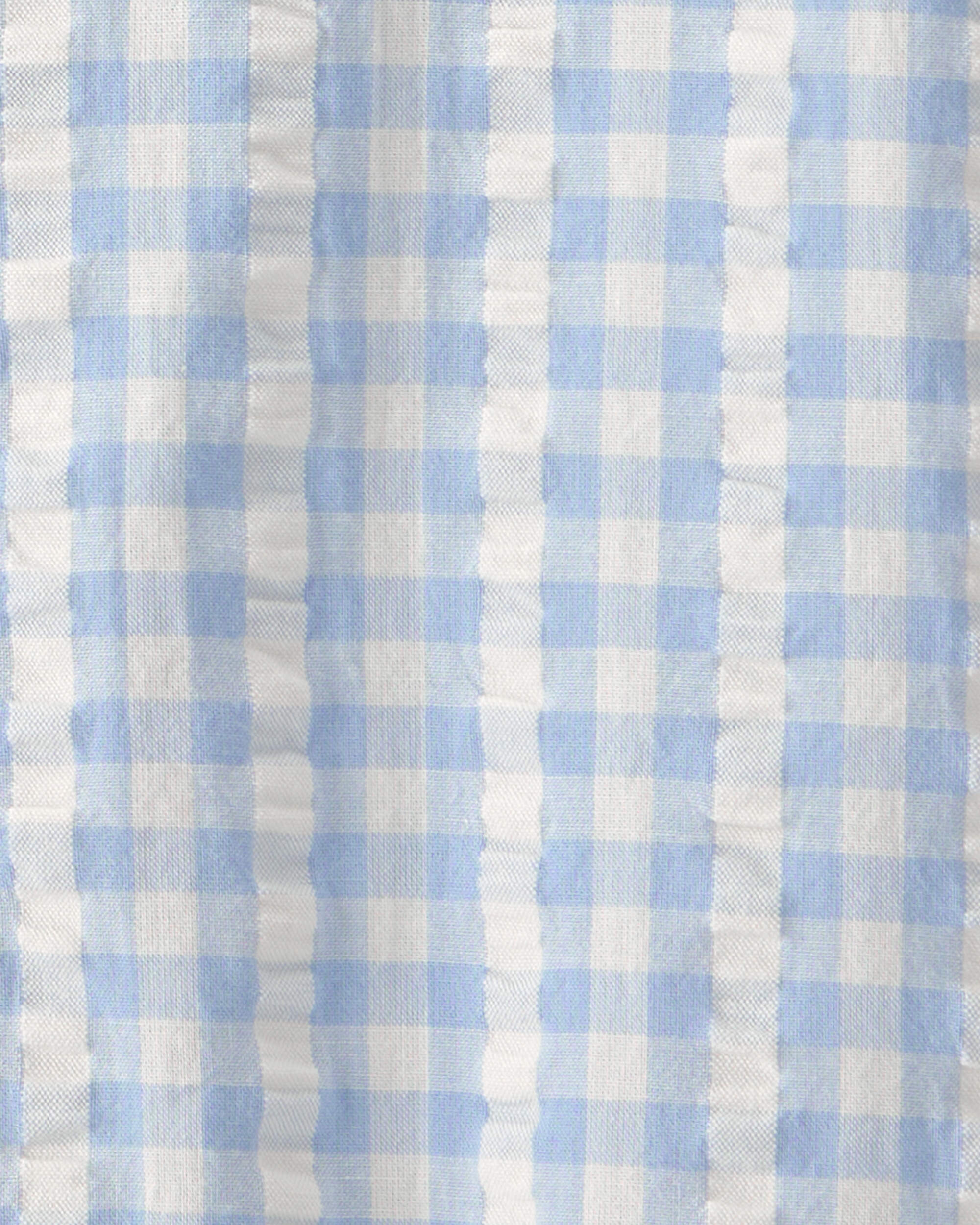 Baby Boy Gingham Romper Made with Organic Cotton