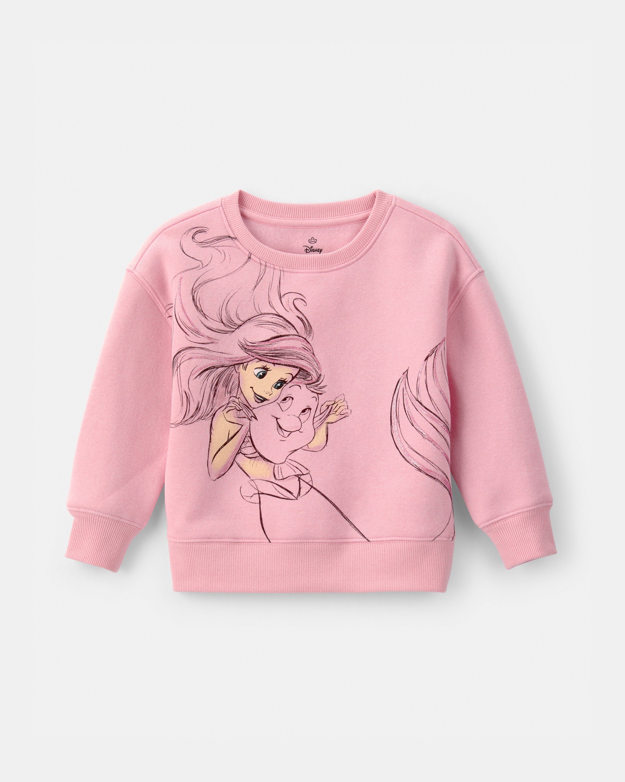 Toddler Girl Disney© Ariel Fleece Pullover Sweatshirt - Pink