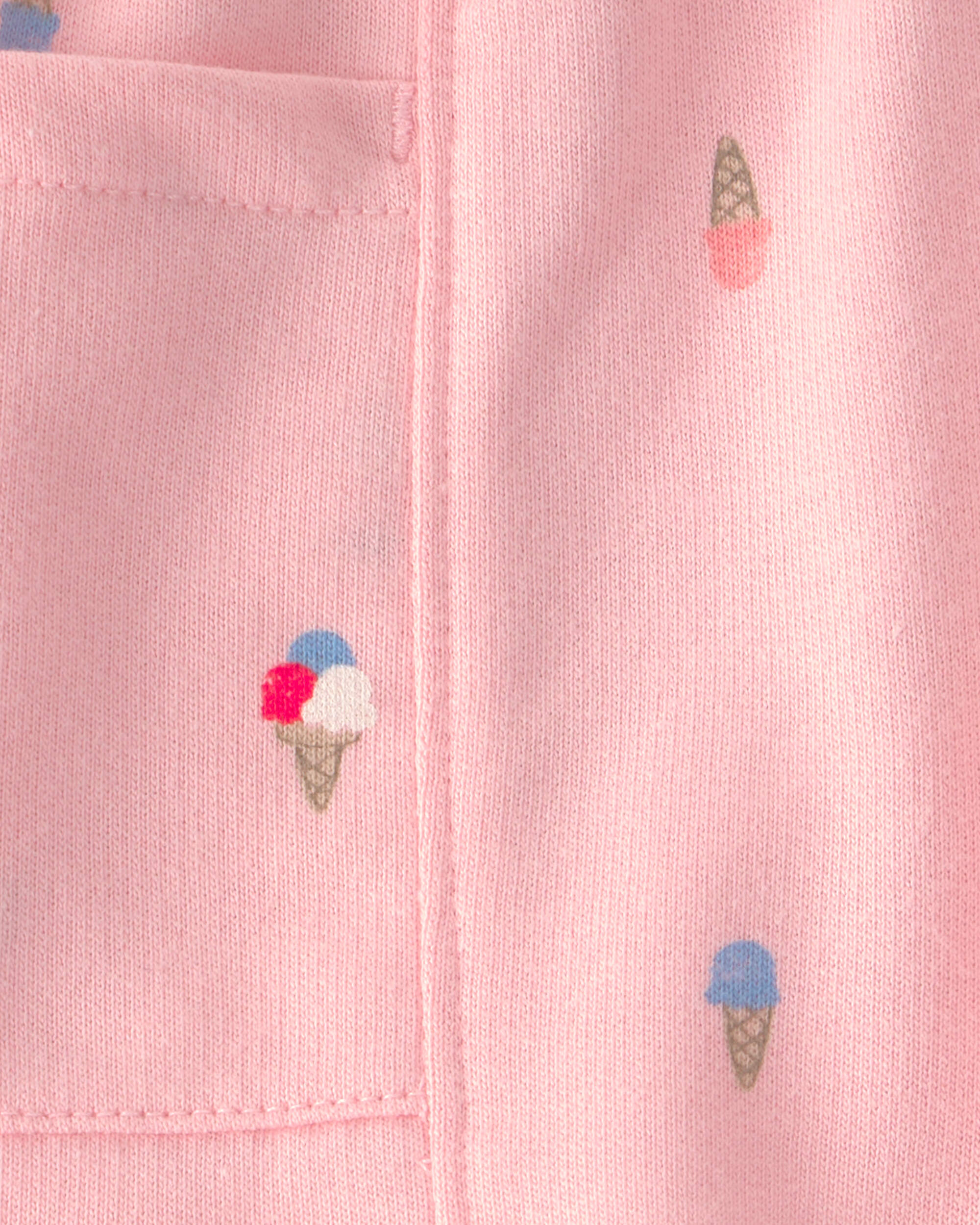 Toddler Girl Ice Cream French Terry Shorts - Pink