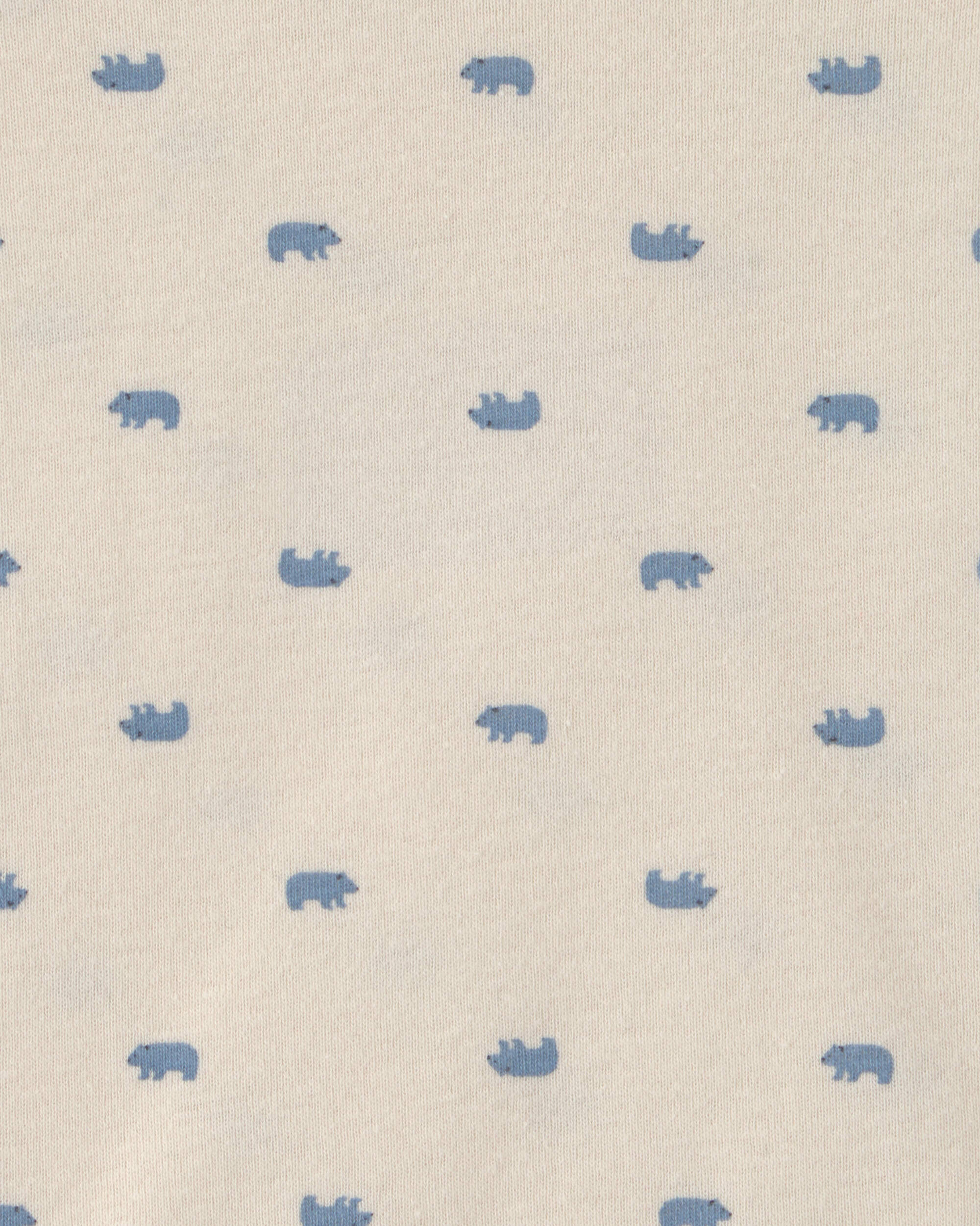 Baby Boy 6-Pack Bear Long-Sleeve Bodysuits - Blue/White