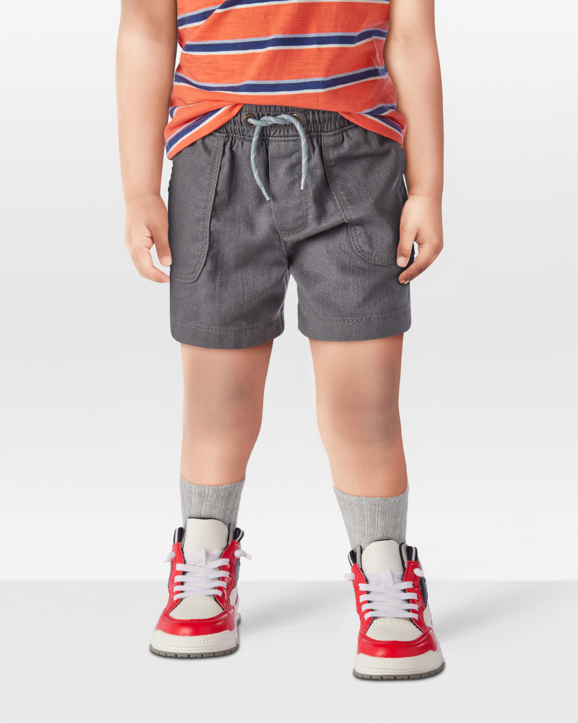 Toddler Pull-On Twill Shorts - Grey