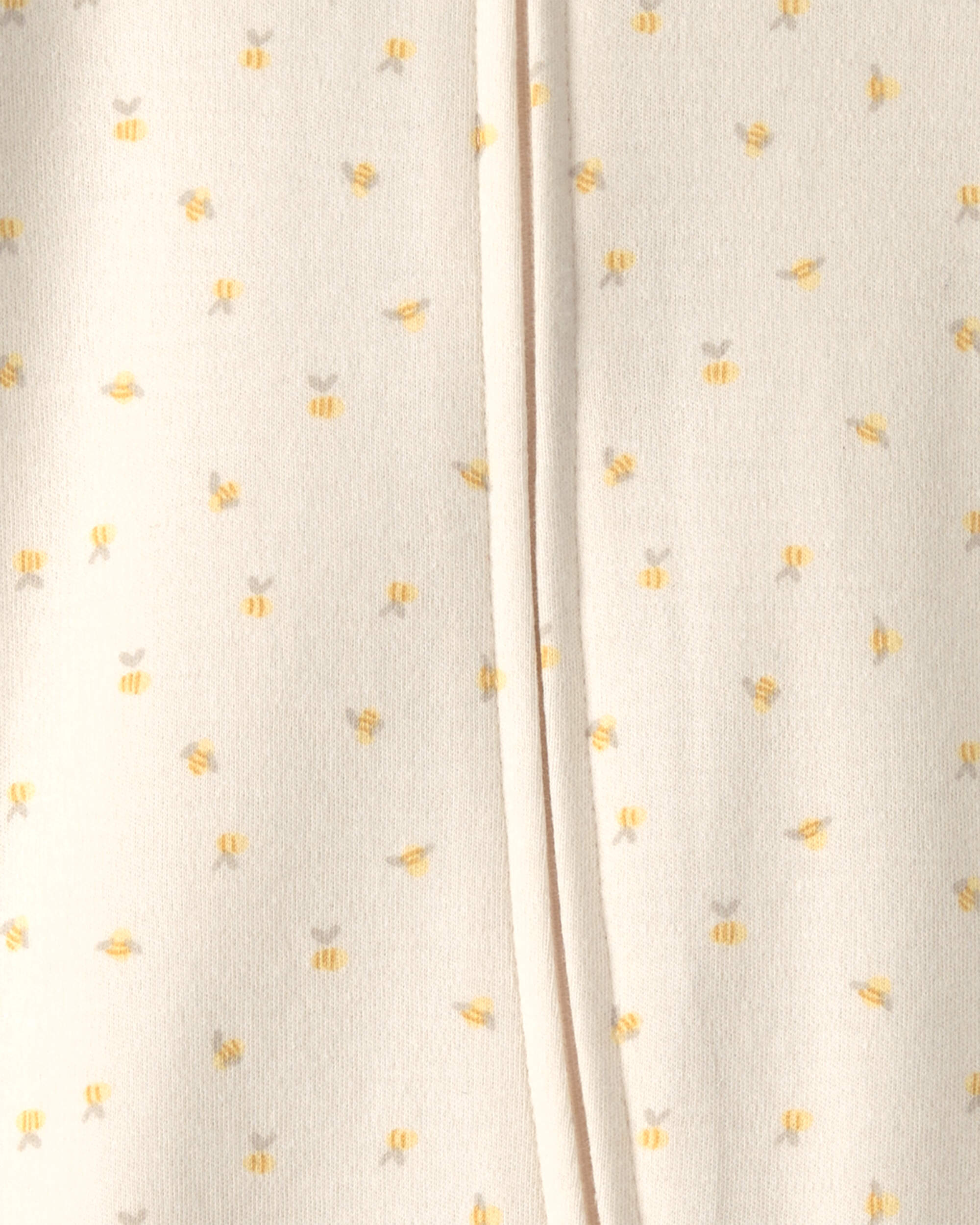 Baby Girl Bee 100% Cotton 2-Way Zip Sleeper - Cream