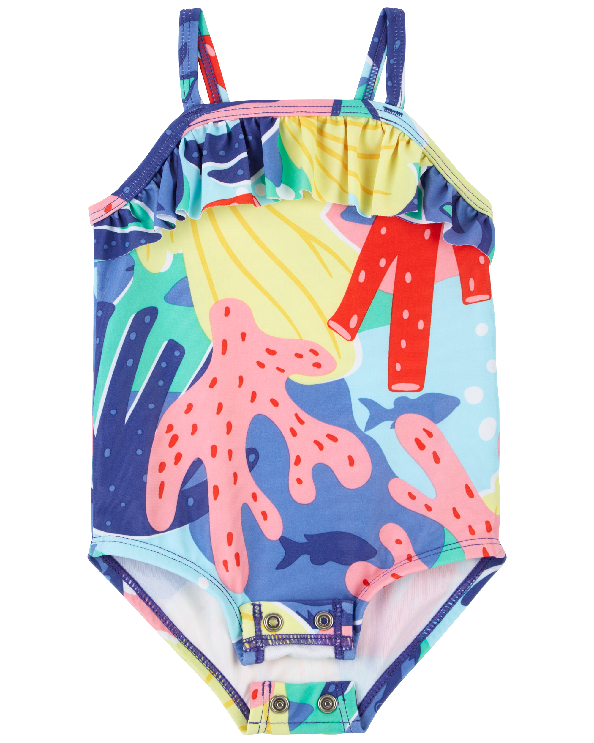 Blue Baby 1 Piece Coral Swimsuit Carter s Oshkosh Canada