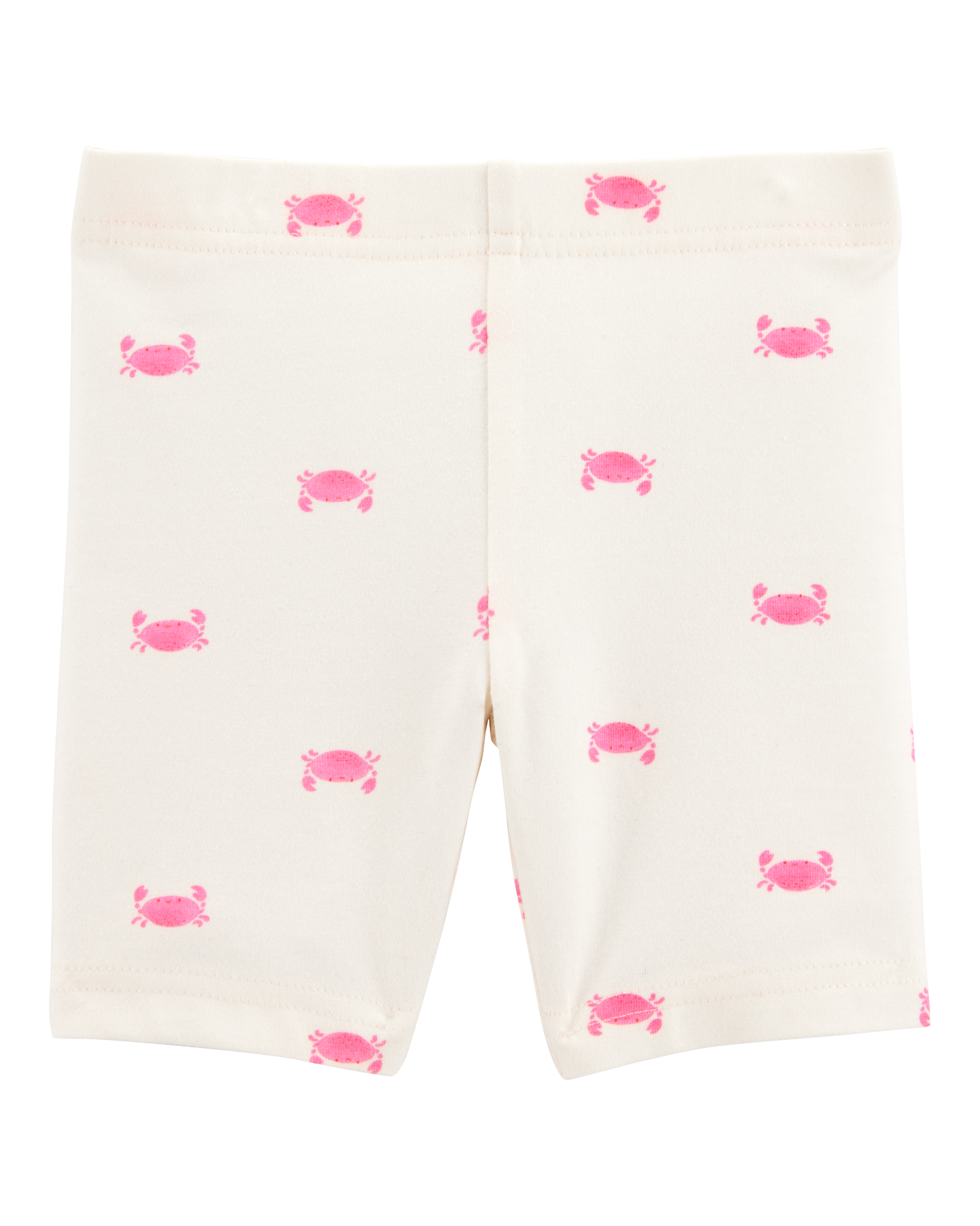 Baby Girl Crab Print Bike Shorts - Ivory