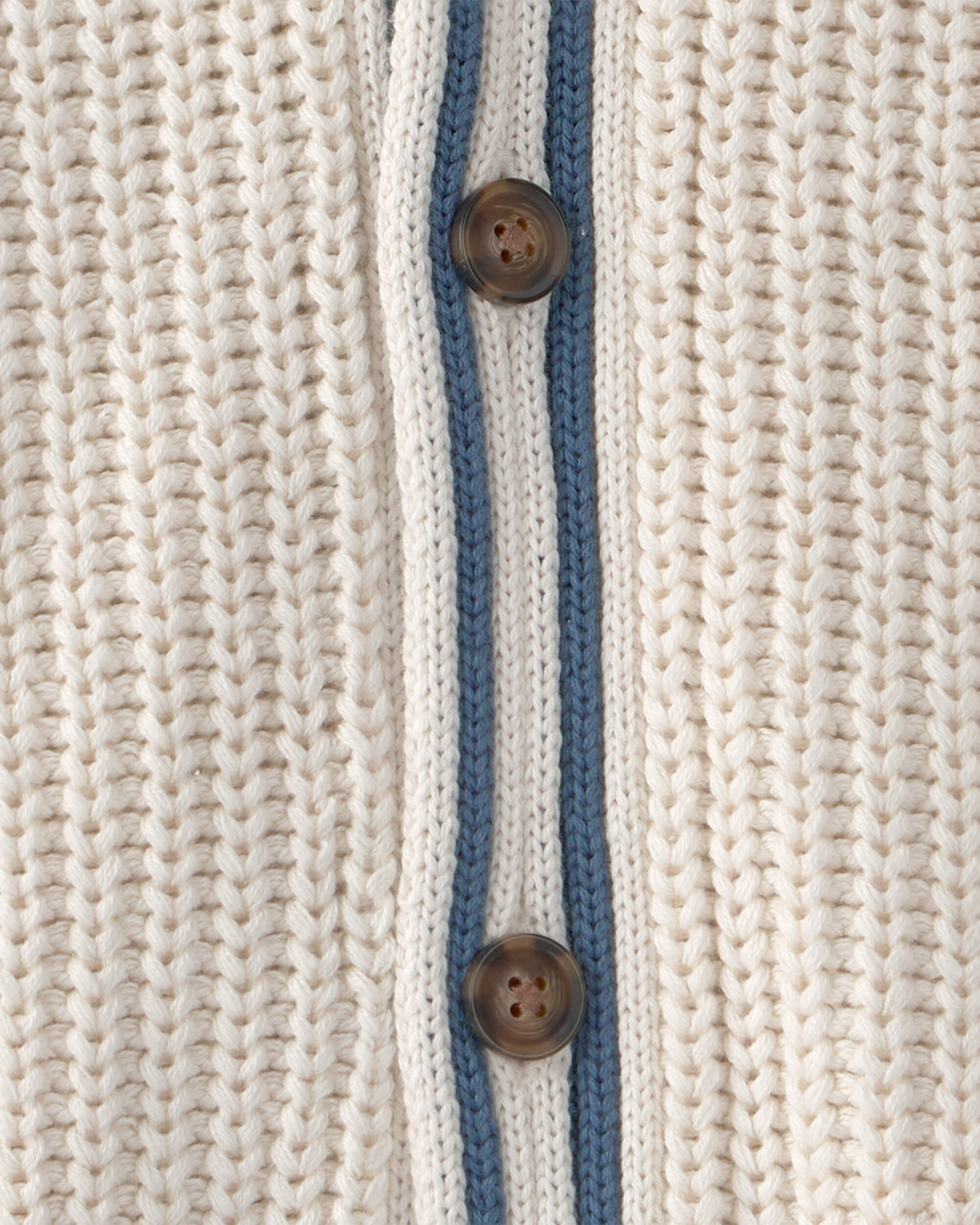 Boys Striped Cardigan Sweater - Cream