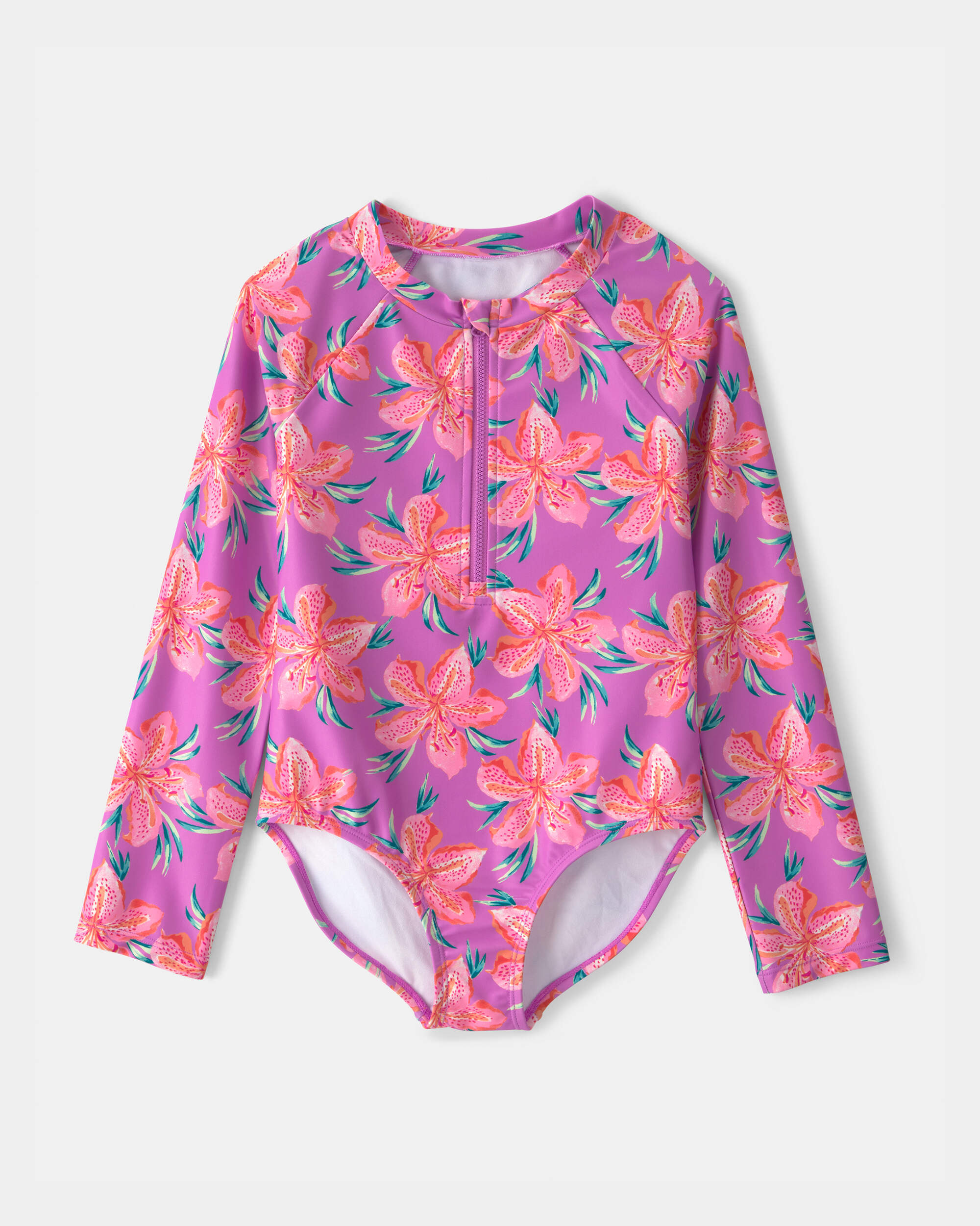 Girls Floral Print Rashguard - Pink | Carter's Oshkosh Canada
