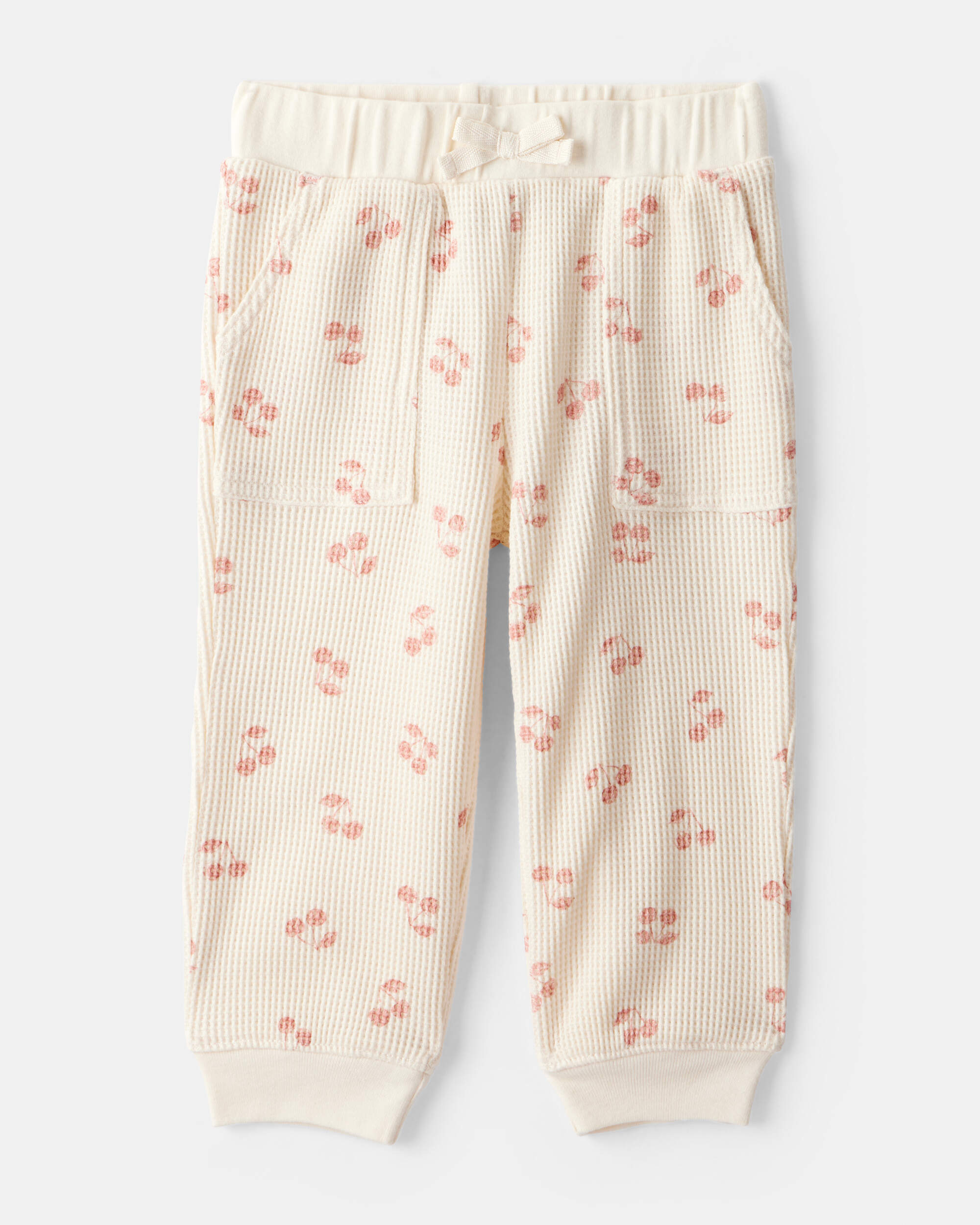 Baby Girl 2-Piece Cherry Fruit Print Long-Sleeve Tee & Pant Set - Ivory