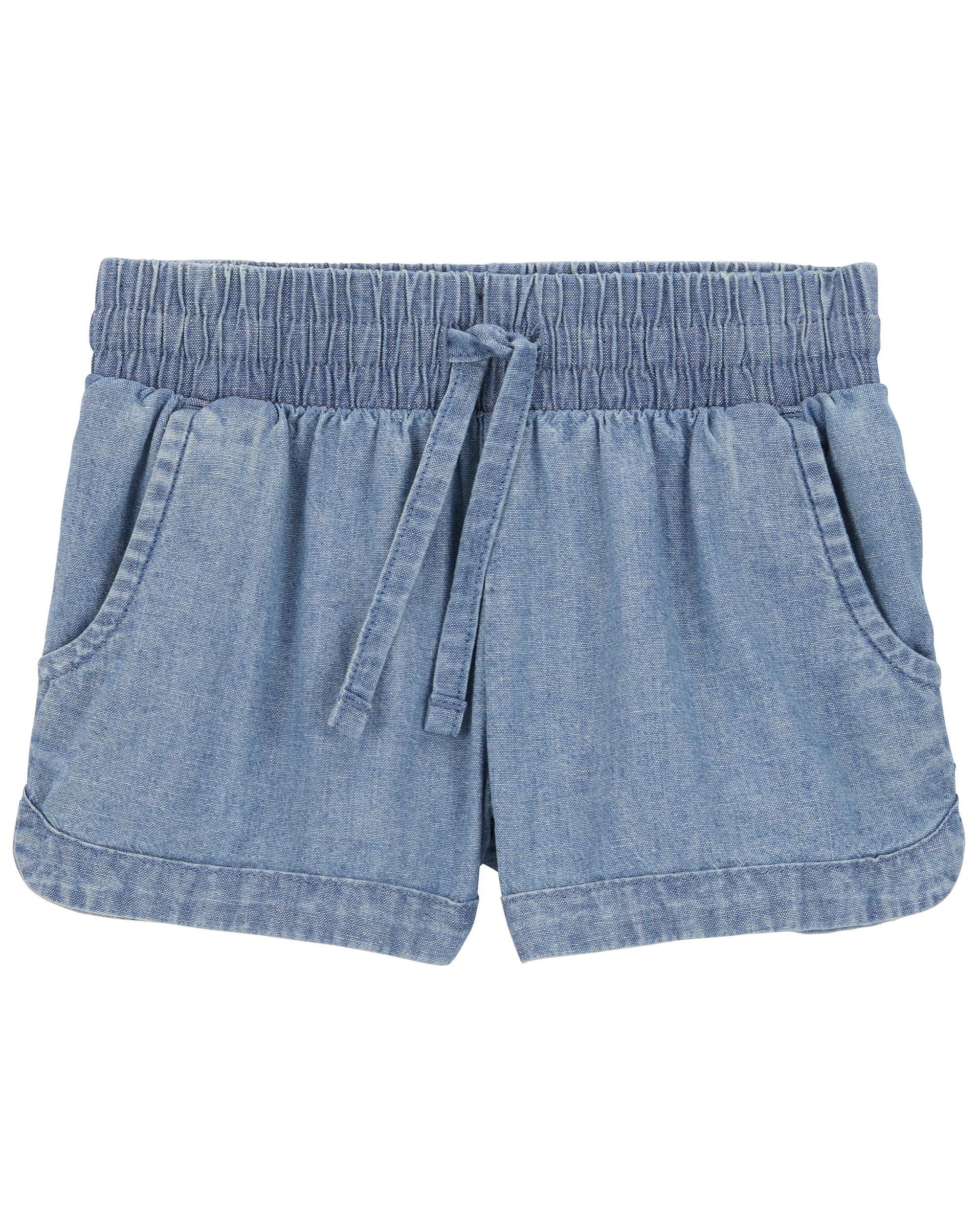 Chambray Pull-On Shorts
