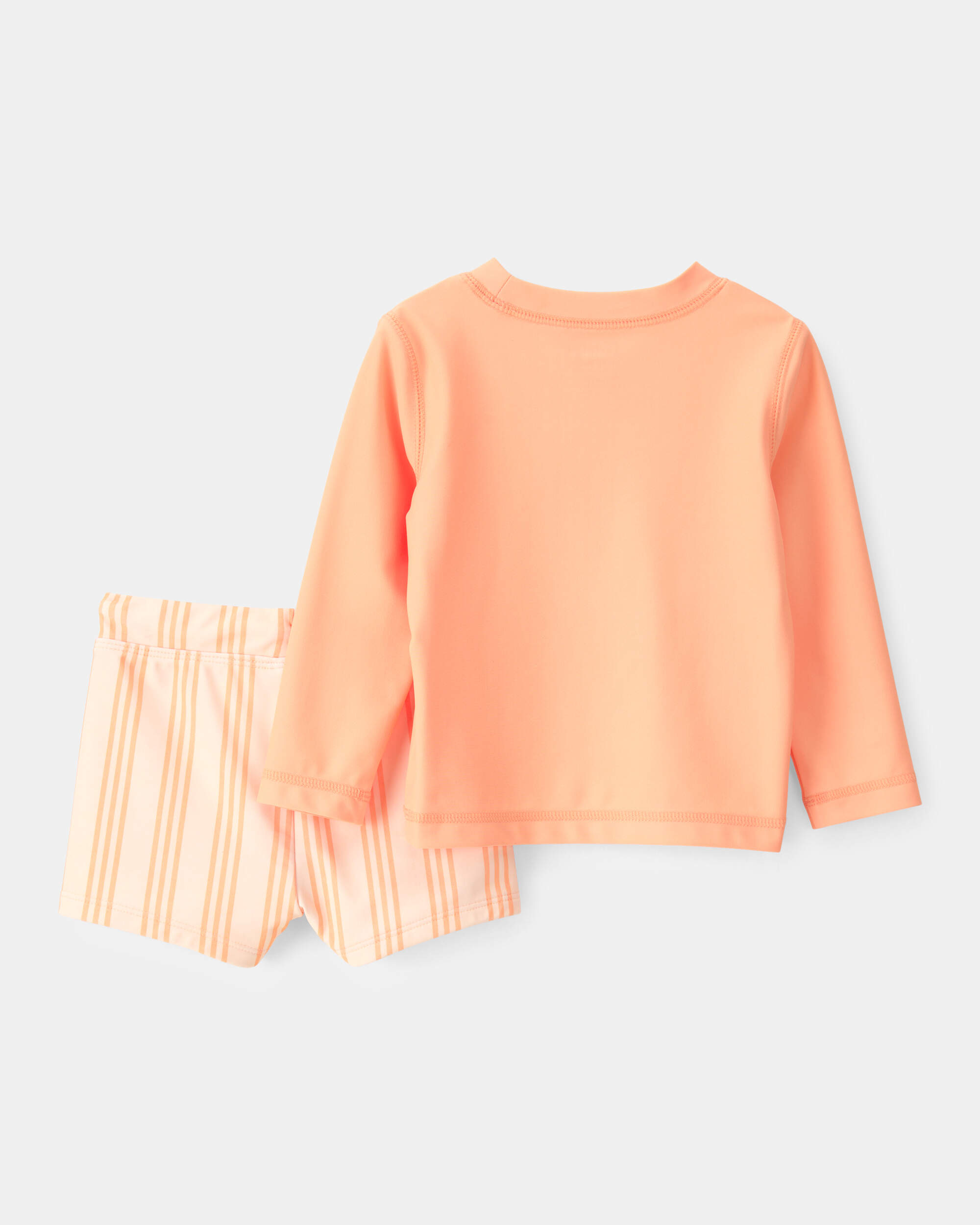 Baby Boy 2-Piece Long-Sleeve Rashguard Swimsuit Set - Orange