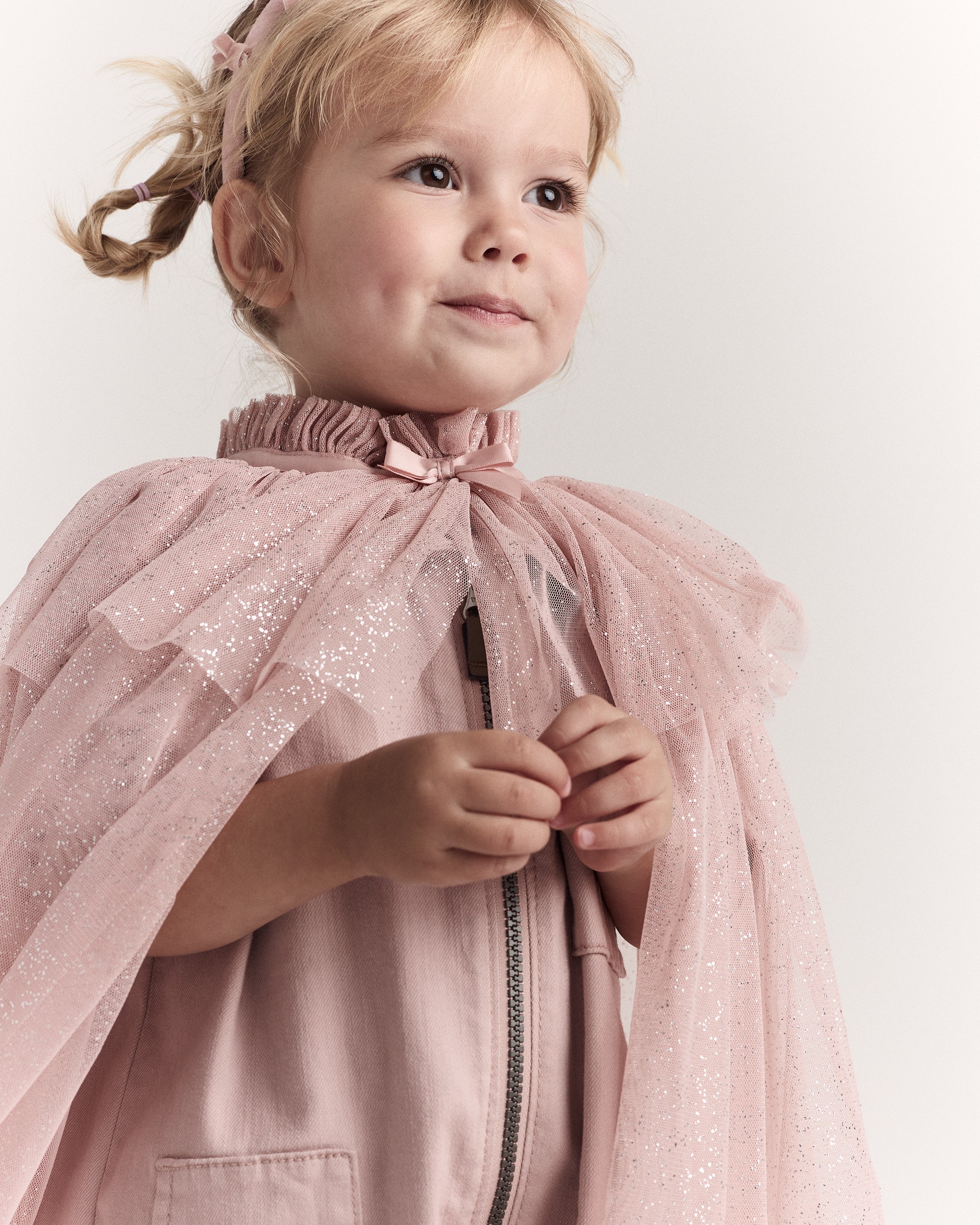 Toddler Girl Confetti Dress Up Cape - Light Pink