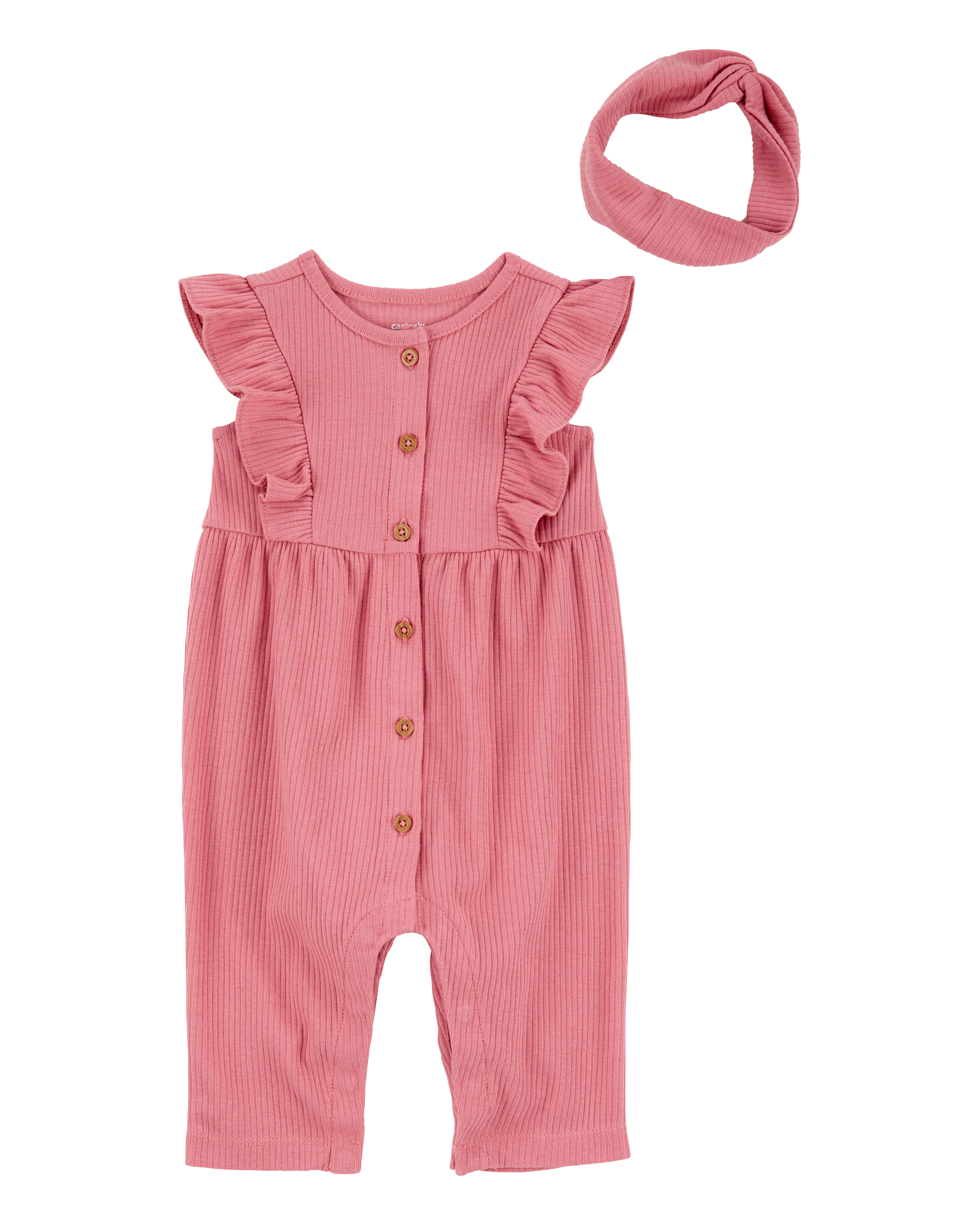 Baby 2-Piece Jumpsuit & Headwrap Set