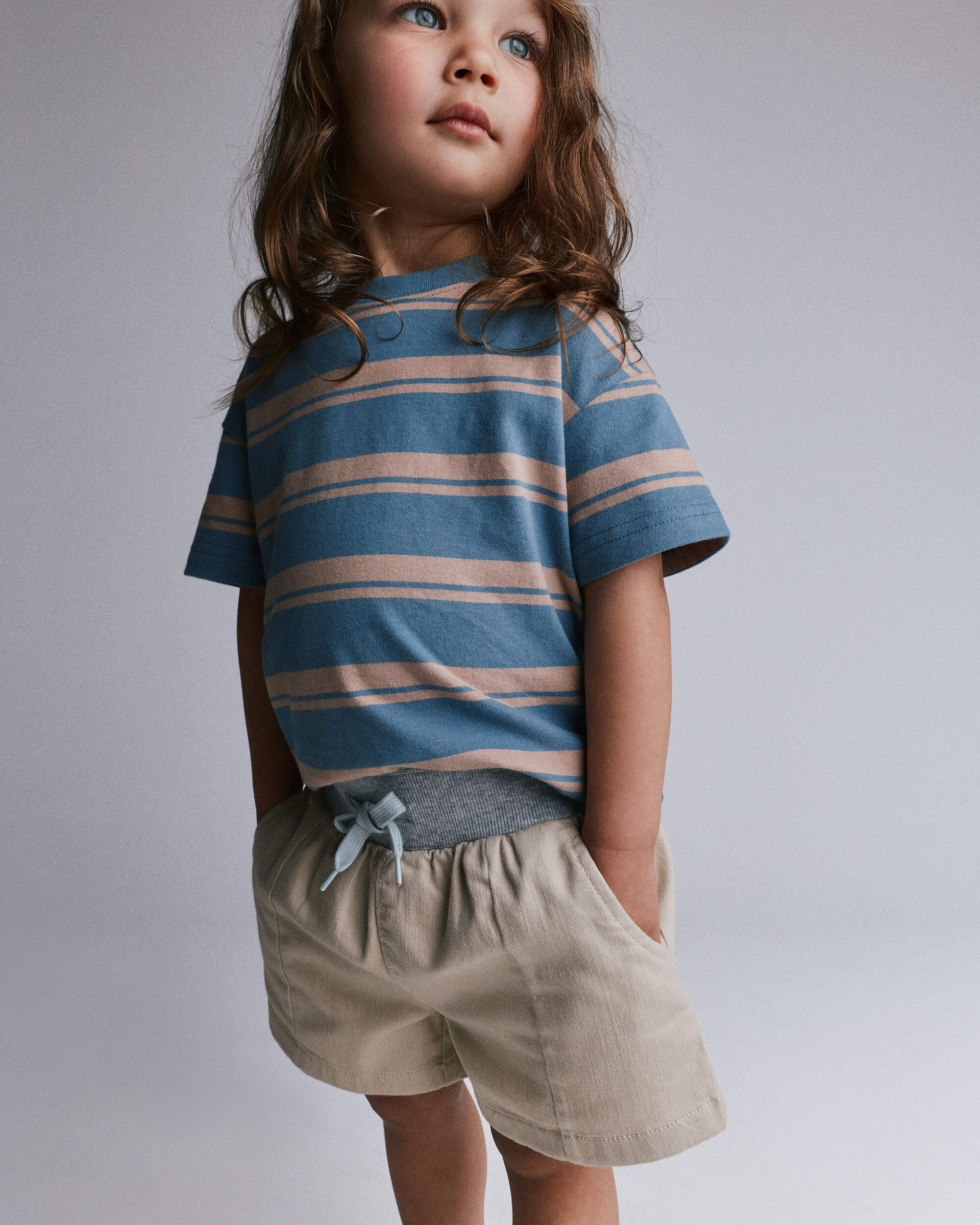 Toddler Boy Long-Line Short - Tan