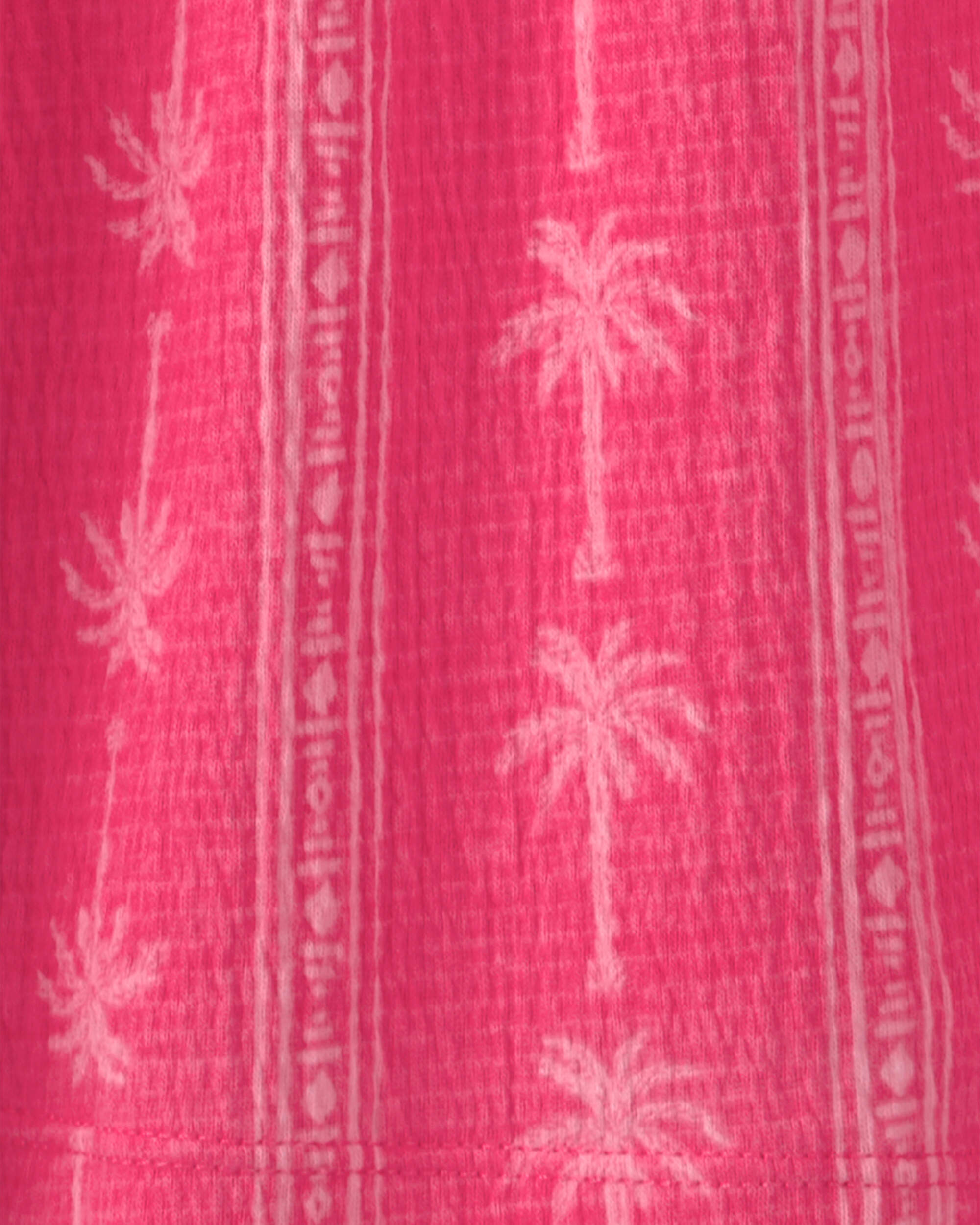 Girls Palm Tree Tank Dress - Pink