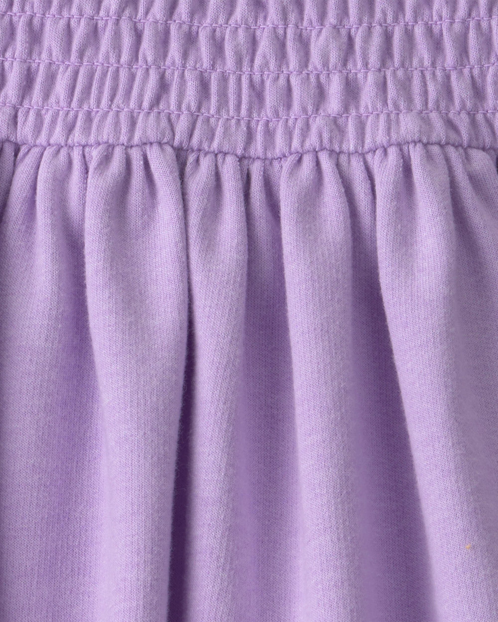 Girls French Terry Smocked Skort - Purple
