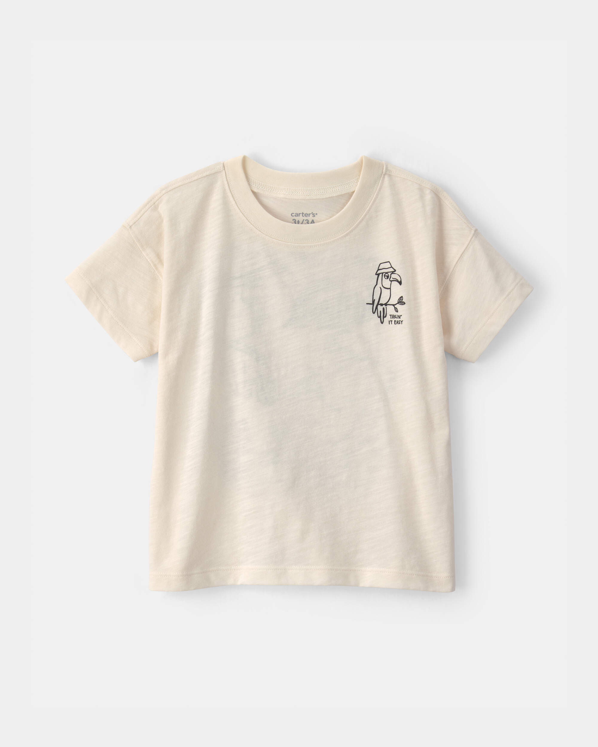 Toddler Boy Toucan Tropical Graphic Tee - Cream