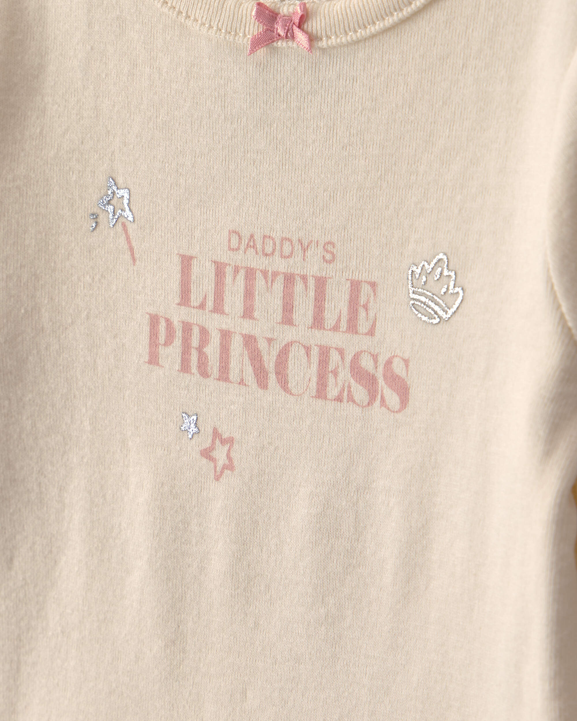 Baby Girl 2-Piece 'Daddy's Little Princess' Long-Sleeve Bodysuit & Tulle Pant Set - Pink/Cream