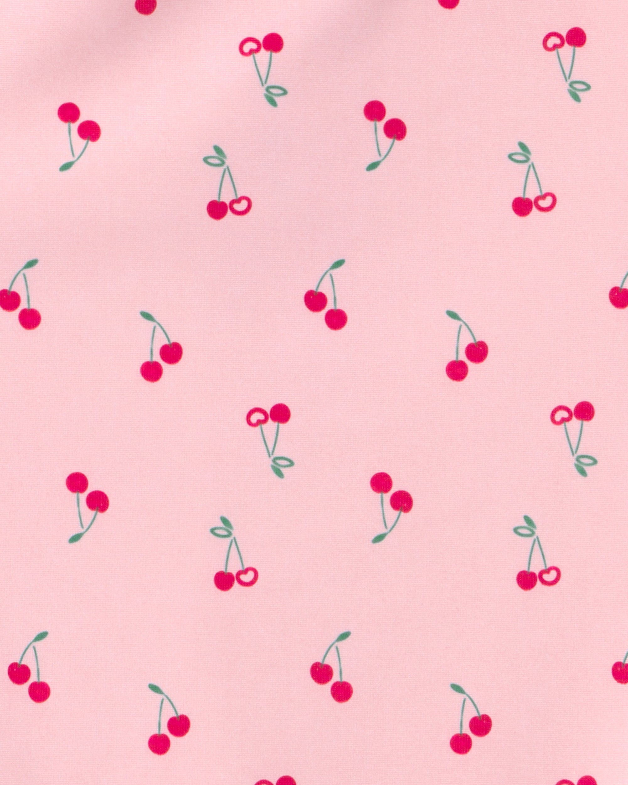 Toddler Girl Cherry Long-Sleeve 1-Piece Rashguard Swimsuit - Pink