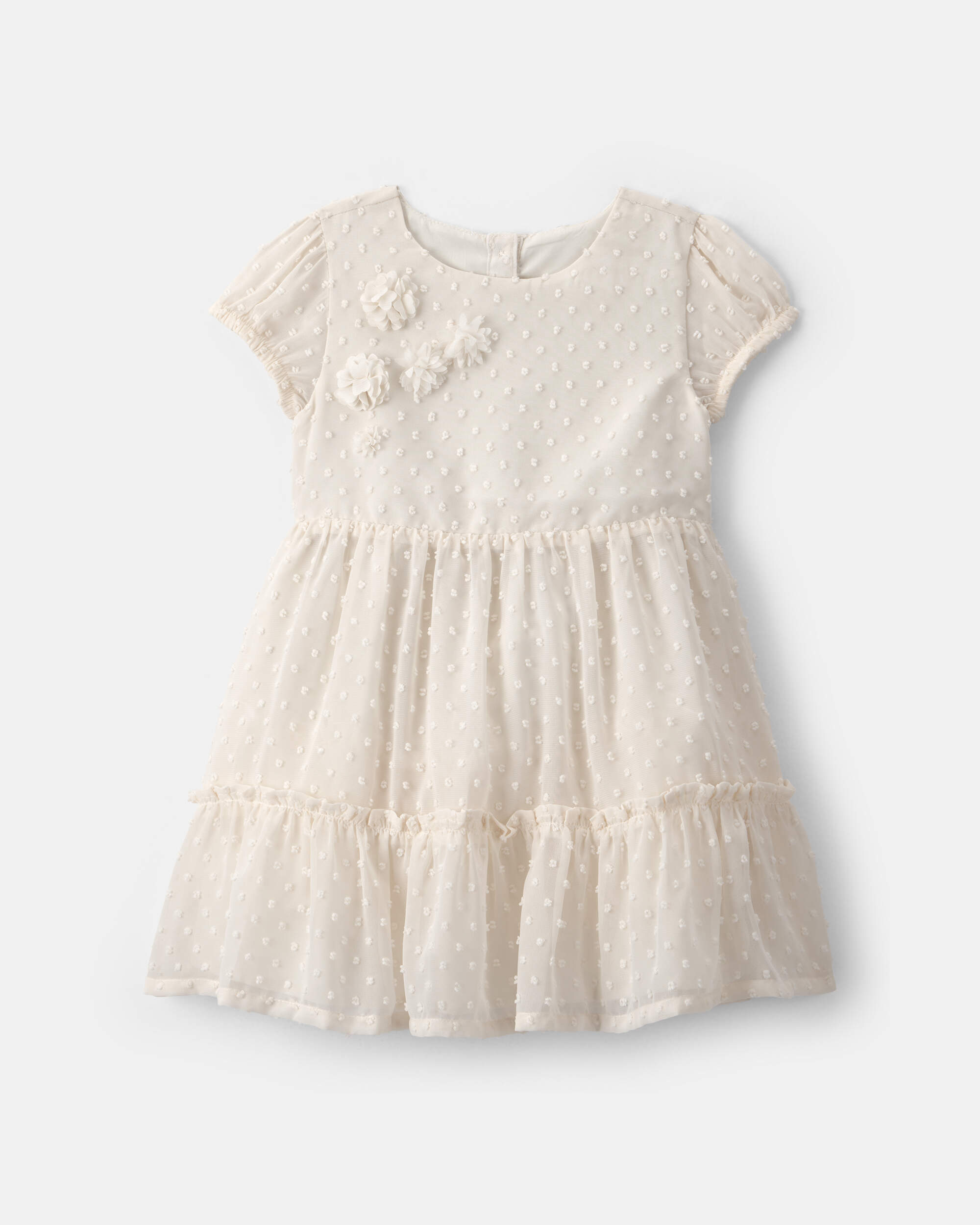 Toddler Girl Swiss Dot Occasion Dress - Cream
