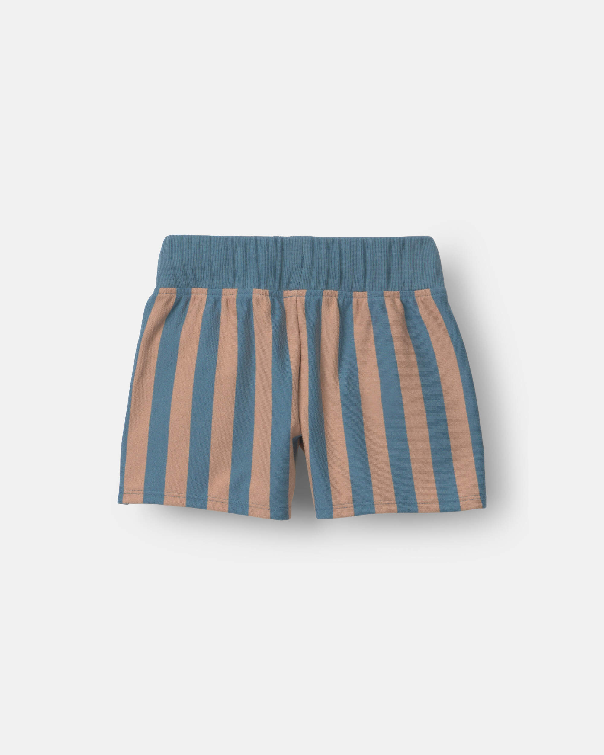 Toddler Boy Long-Line Short Stripes - Slate/Brown
