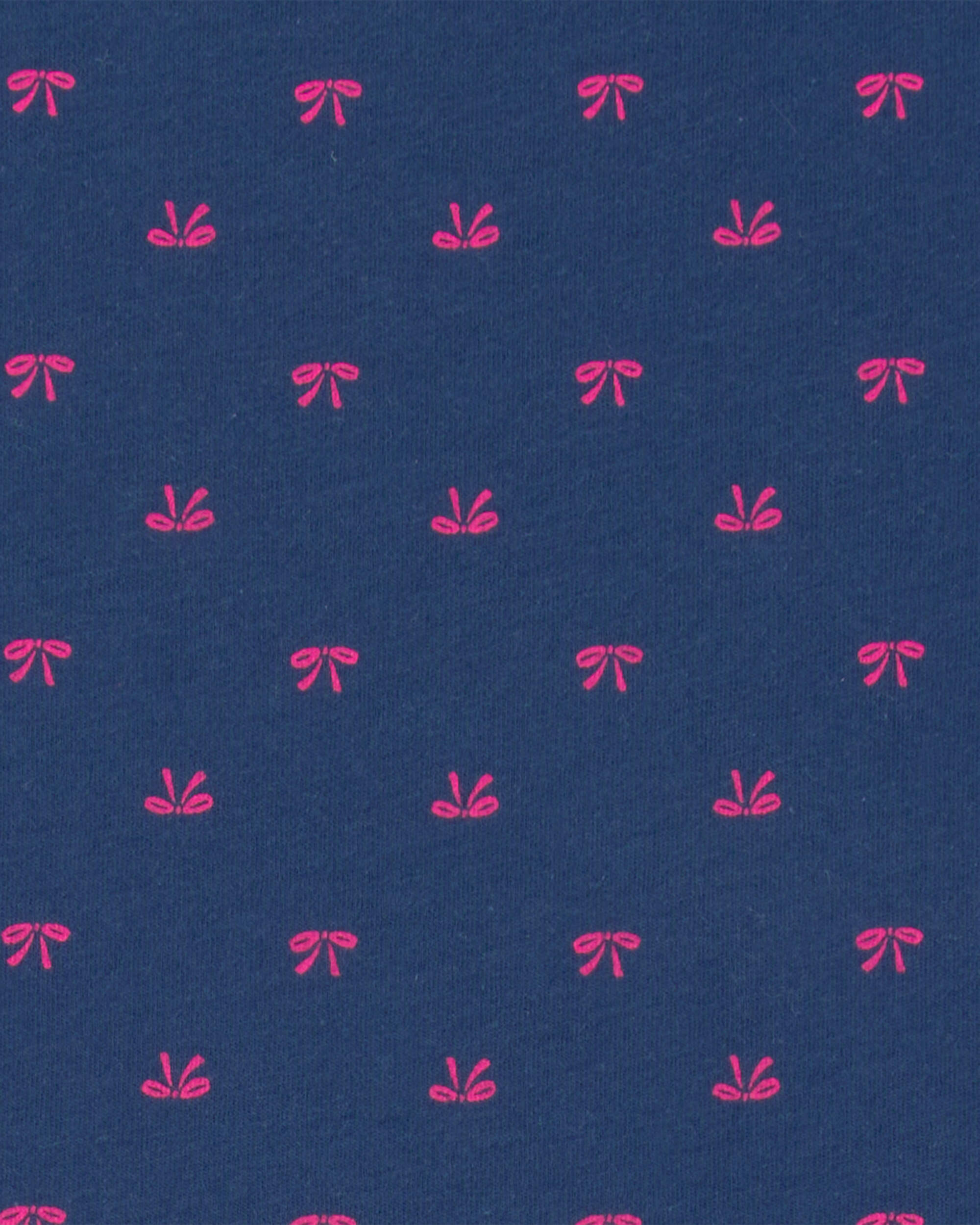 Girls Bow Short-Sleeve Dress - Navy Blue