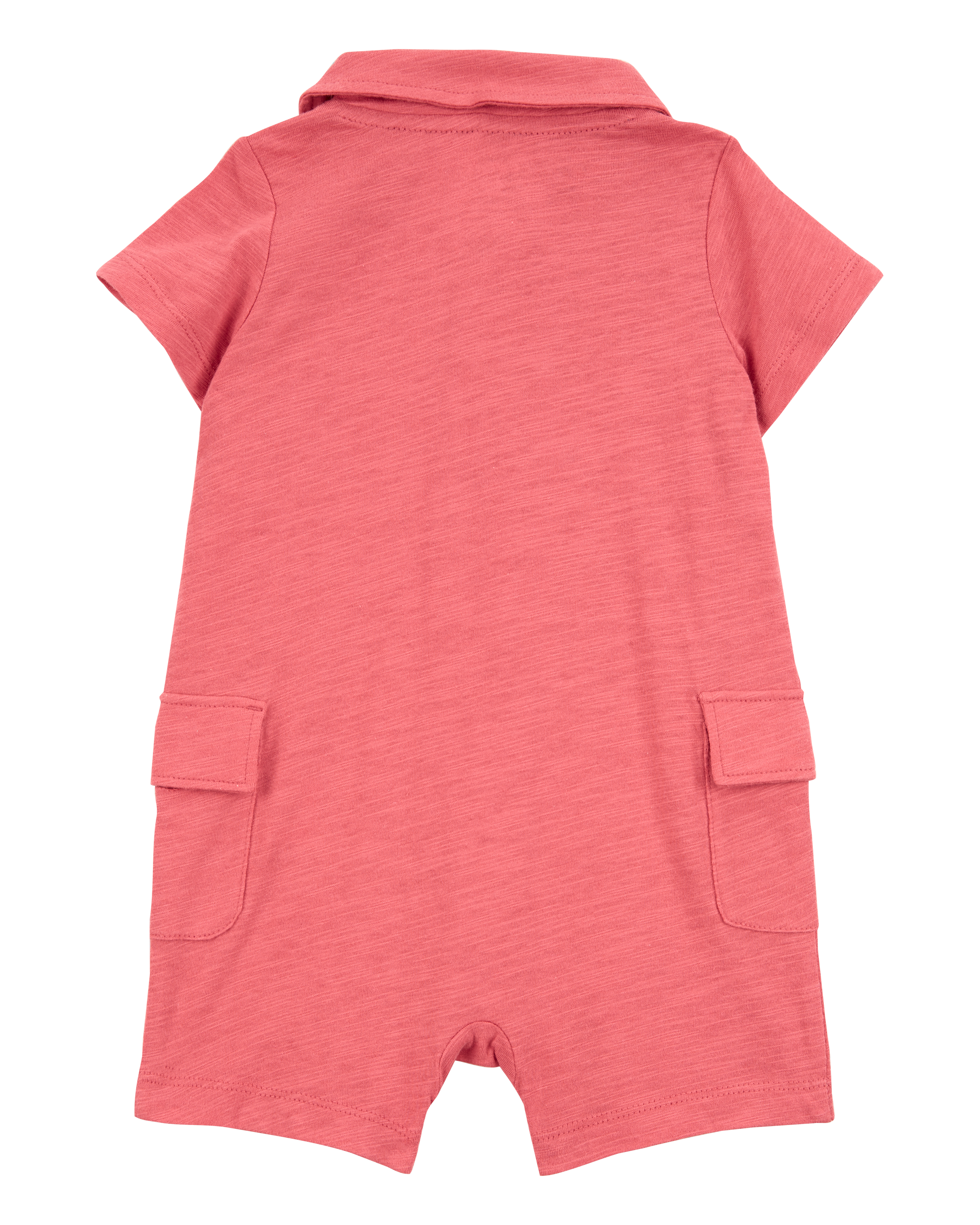 Baby Polo Cotton Romper - Red