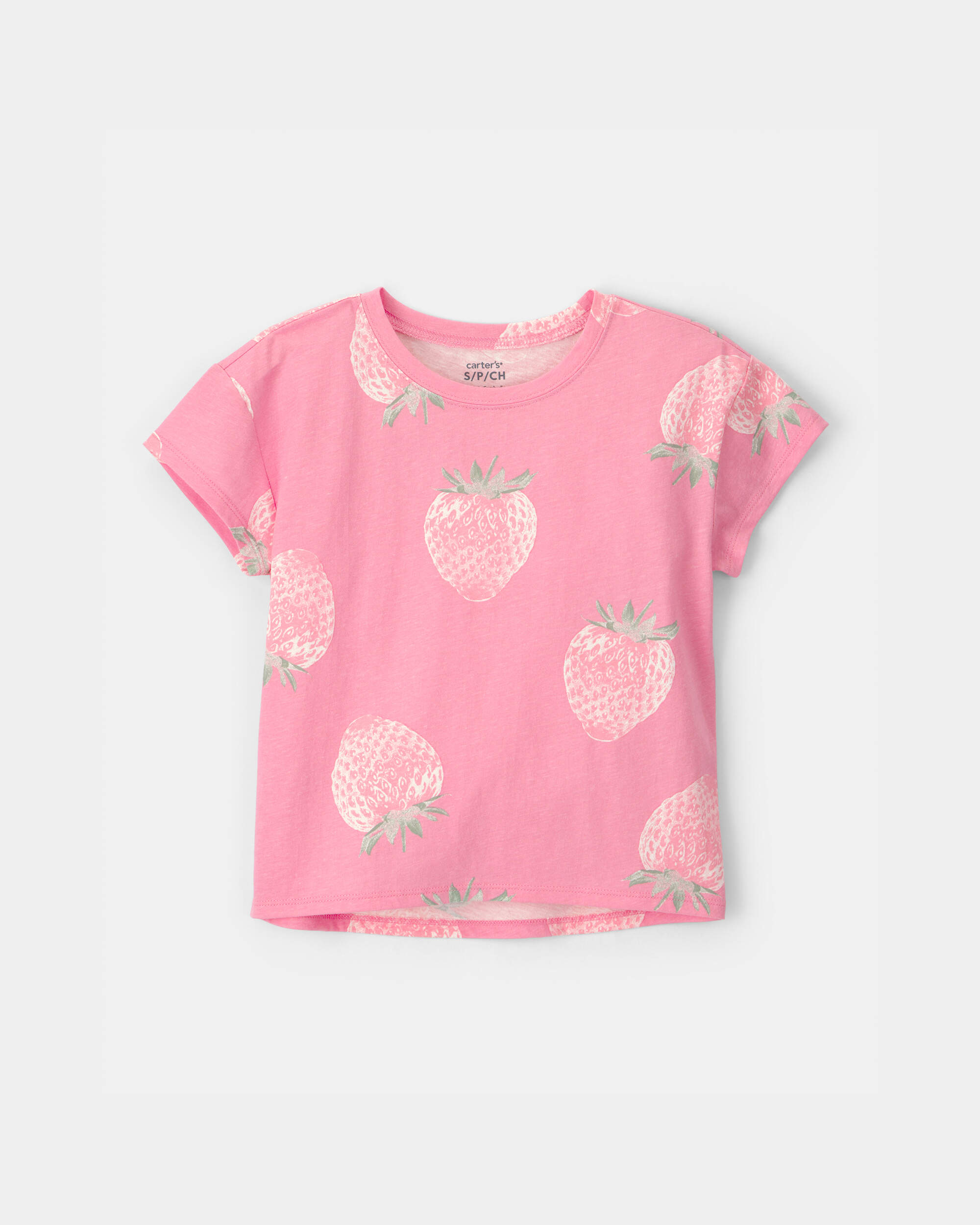 Girls Strawberry Top - Pink