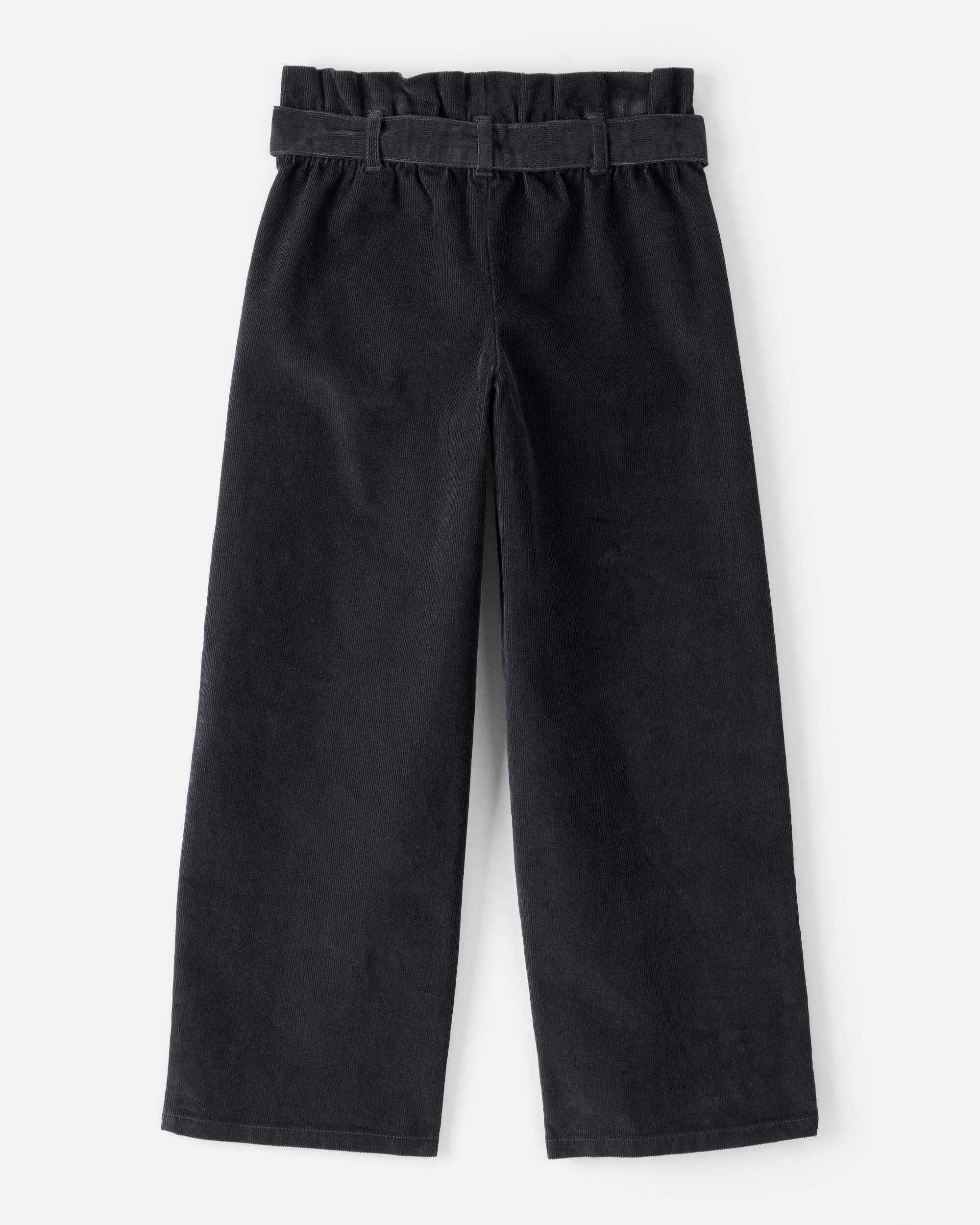Girls Corduroy Wide-Leg Pants - Black