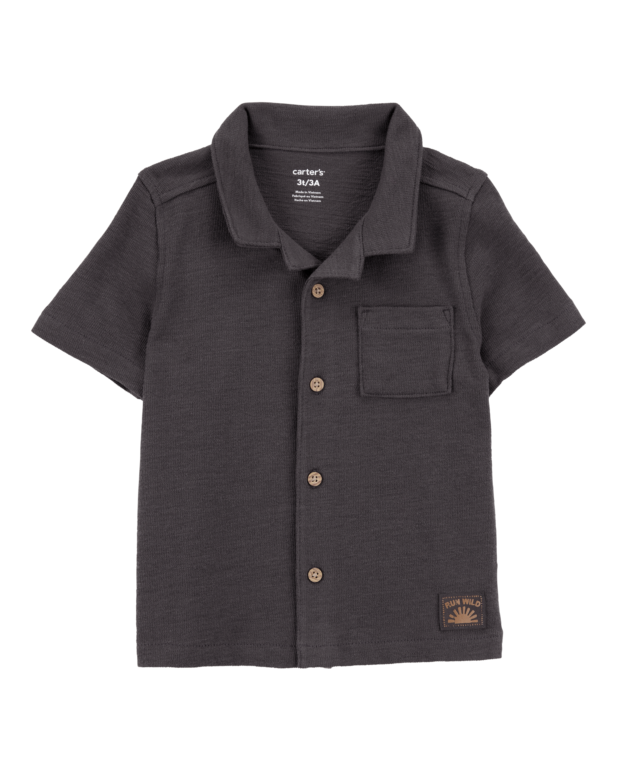 Toddler Textured Button-Down Jacquard Shirt
