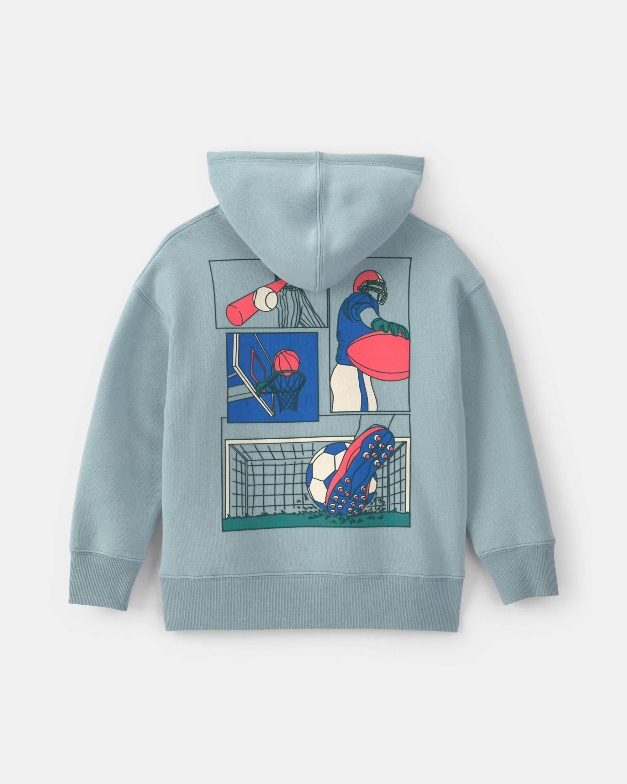 Boys 'Epic Style' Fleece Hoodie - Blue/Grey
