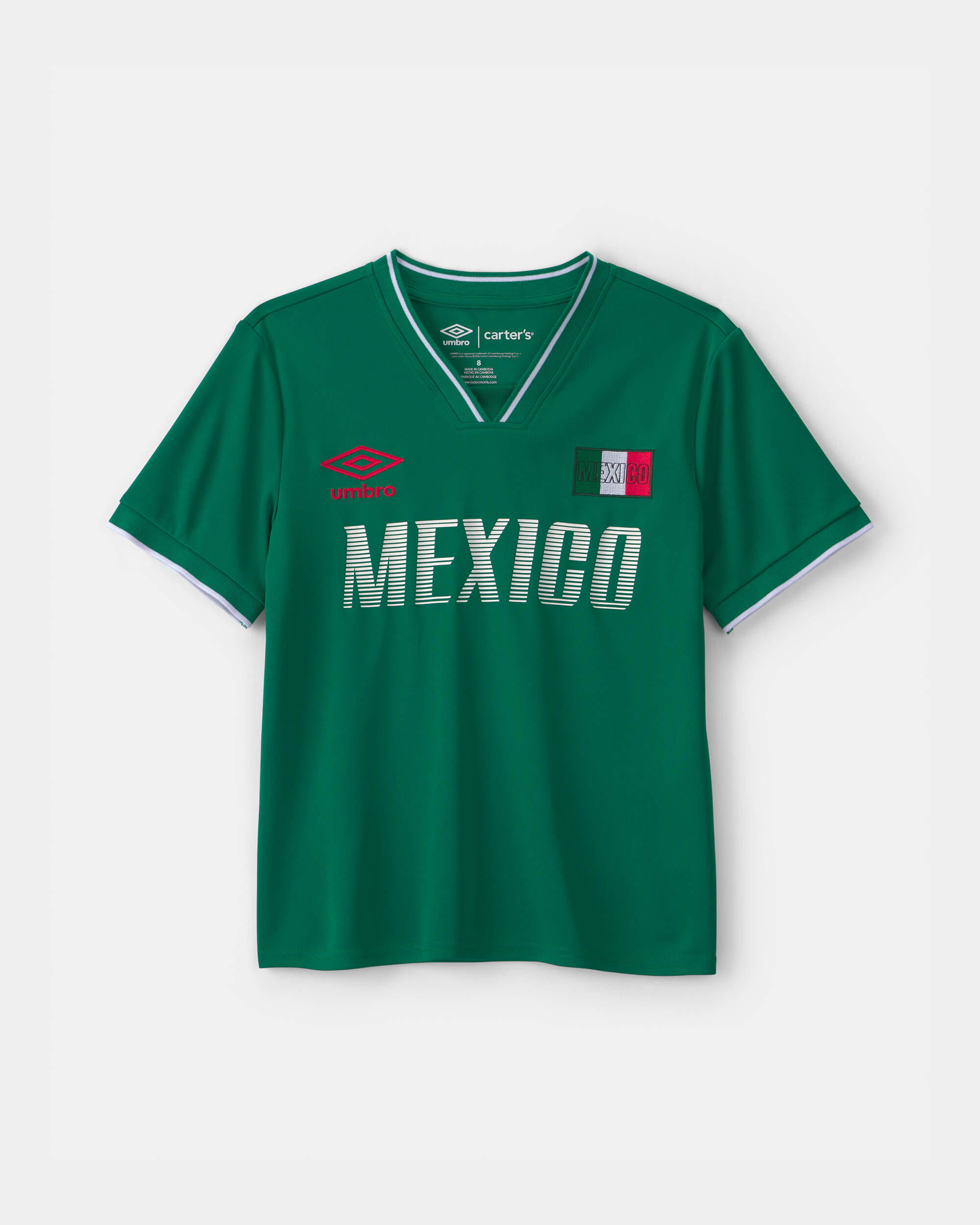 Kids 2-Piece Umbro Mexico Soccer Jersey & Short Set - Green/White/Red