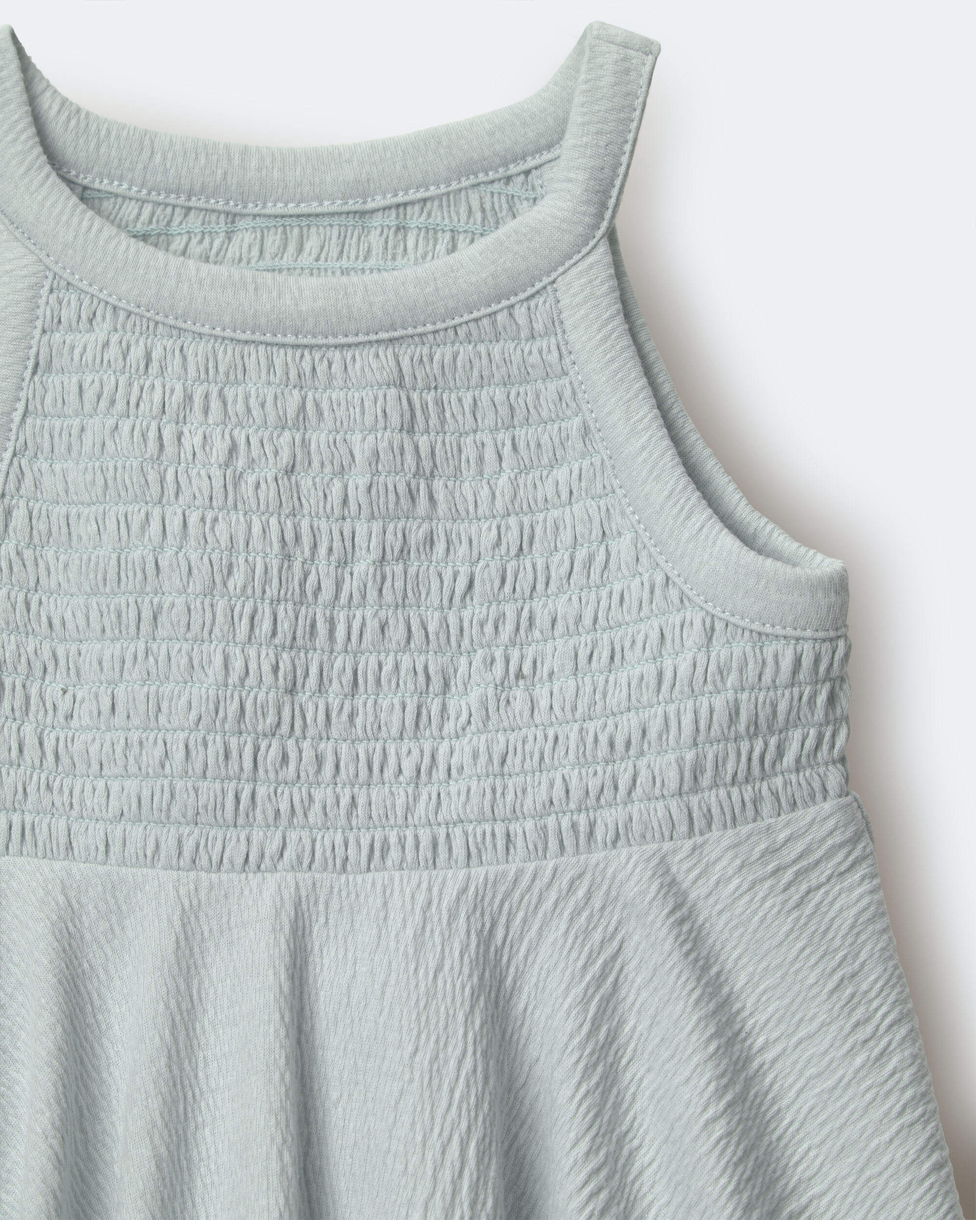 Toddler Girl Smocked Peplum Top - Light Blue