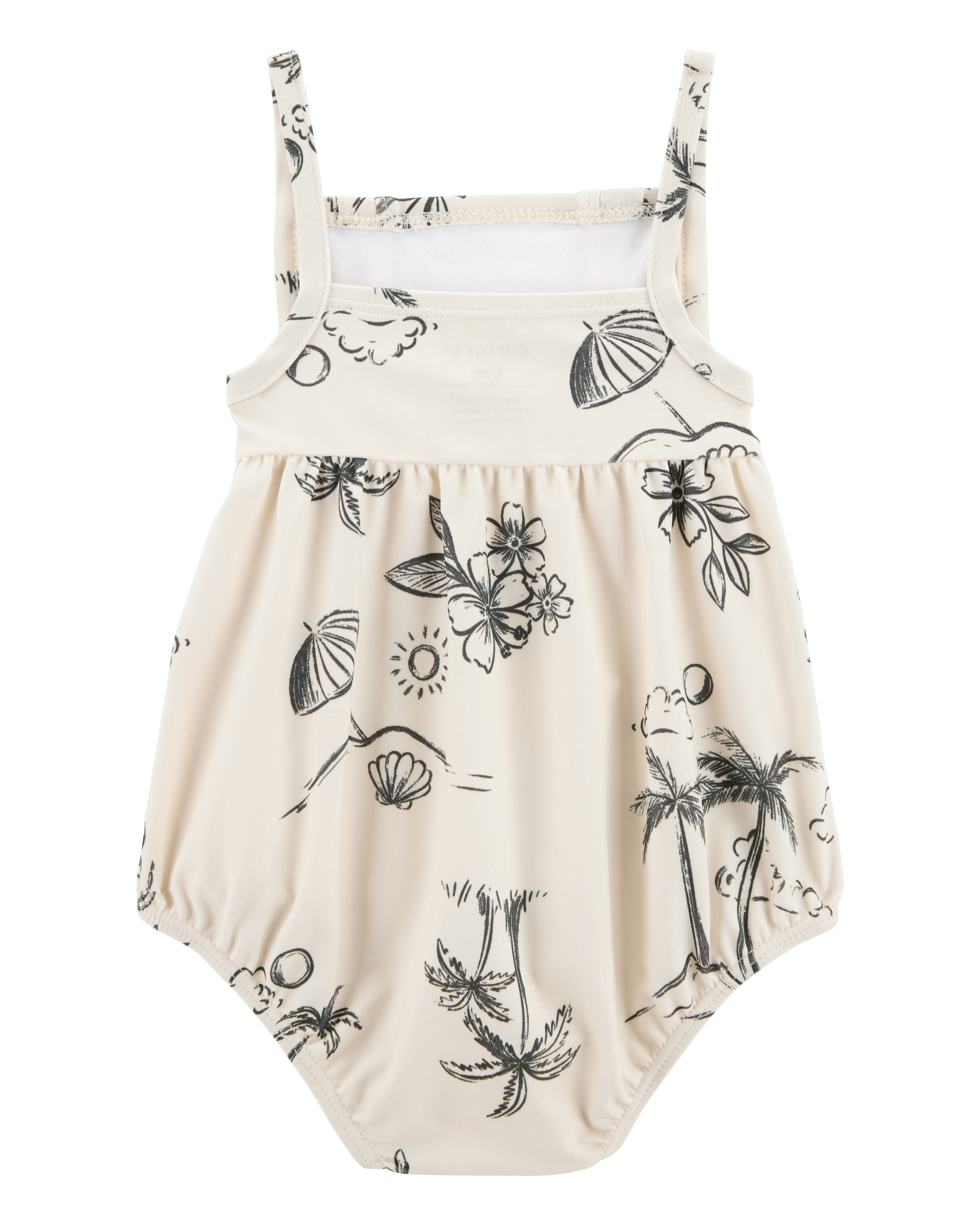 Baby Girl 1-Piece Beach Print Swimsuit
