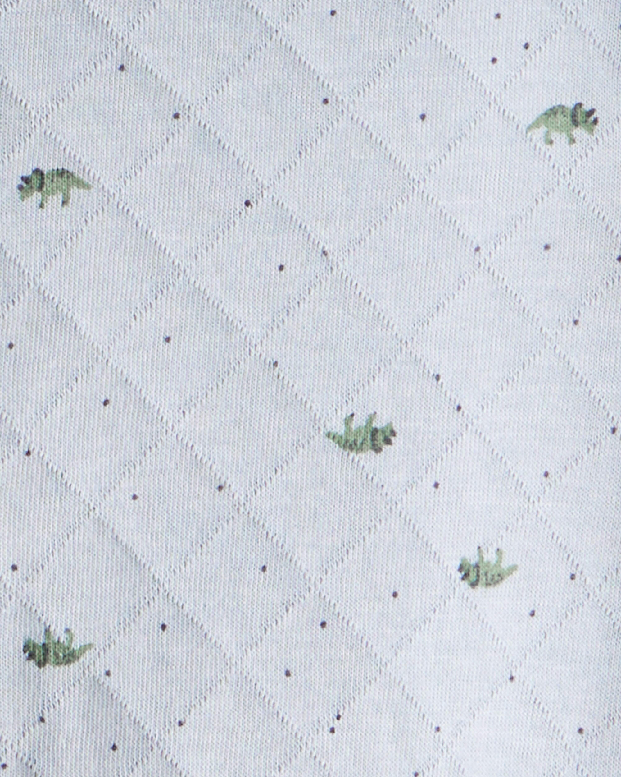 Baby Boy Dinosaur Print Long-Sleeve Jumpsuit - Blue