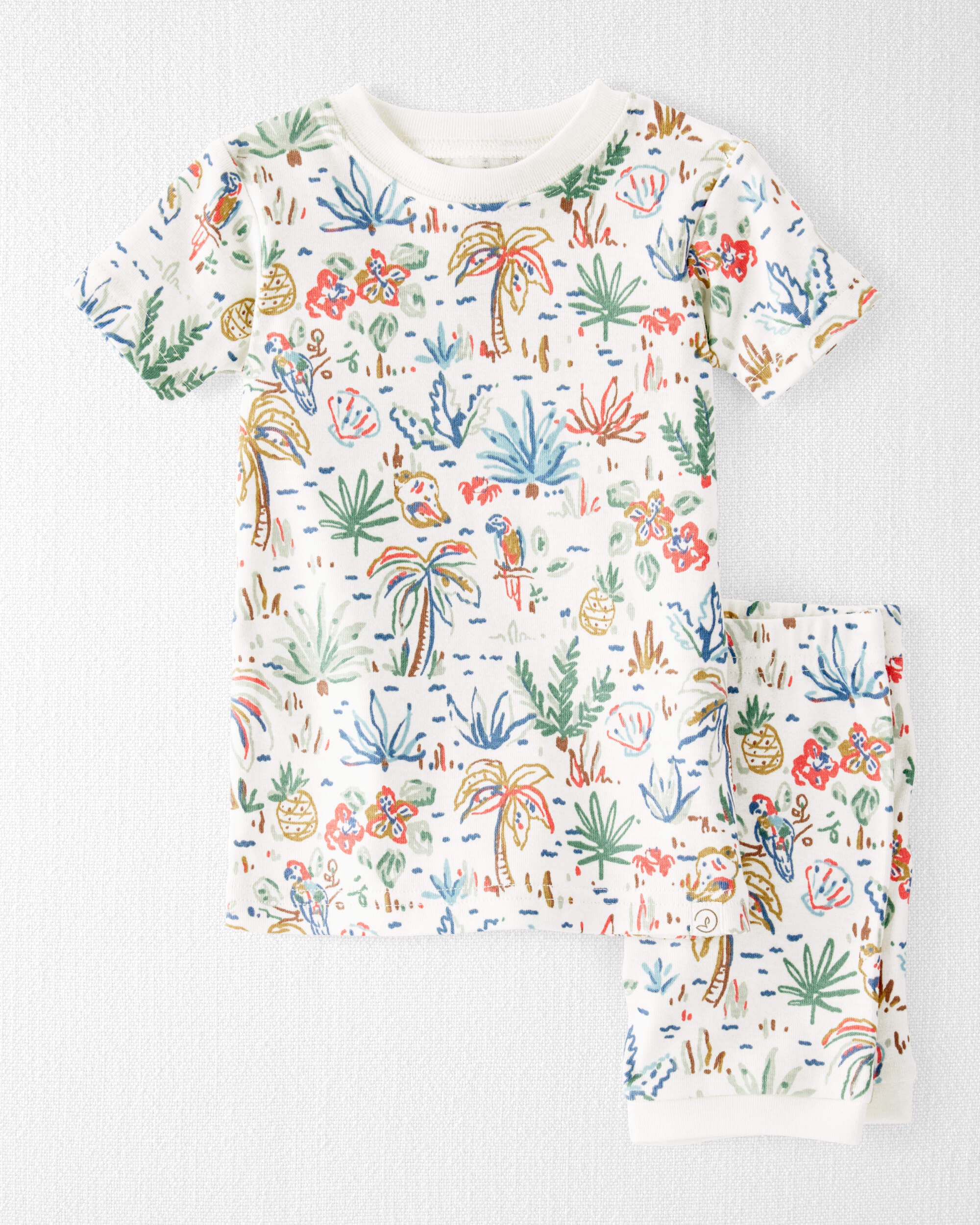 Baby Organic Cotton Pyjamas Set Tropical Print