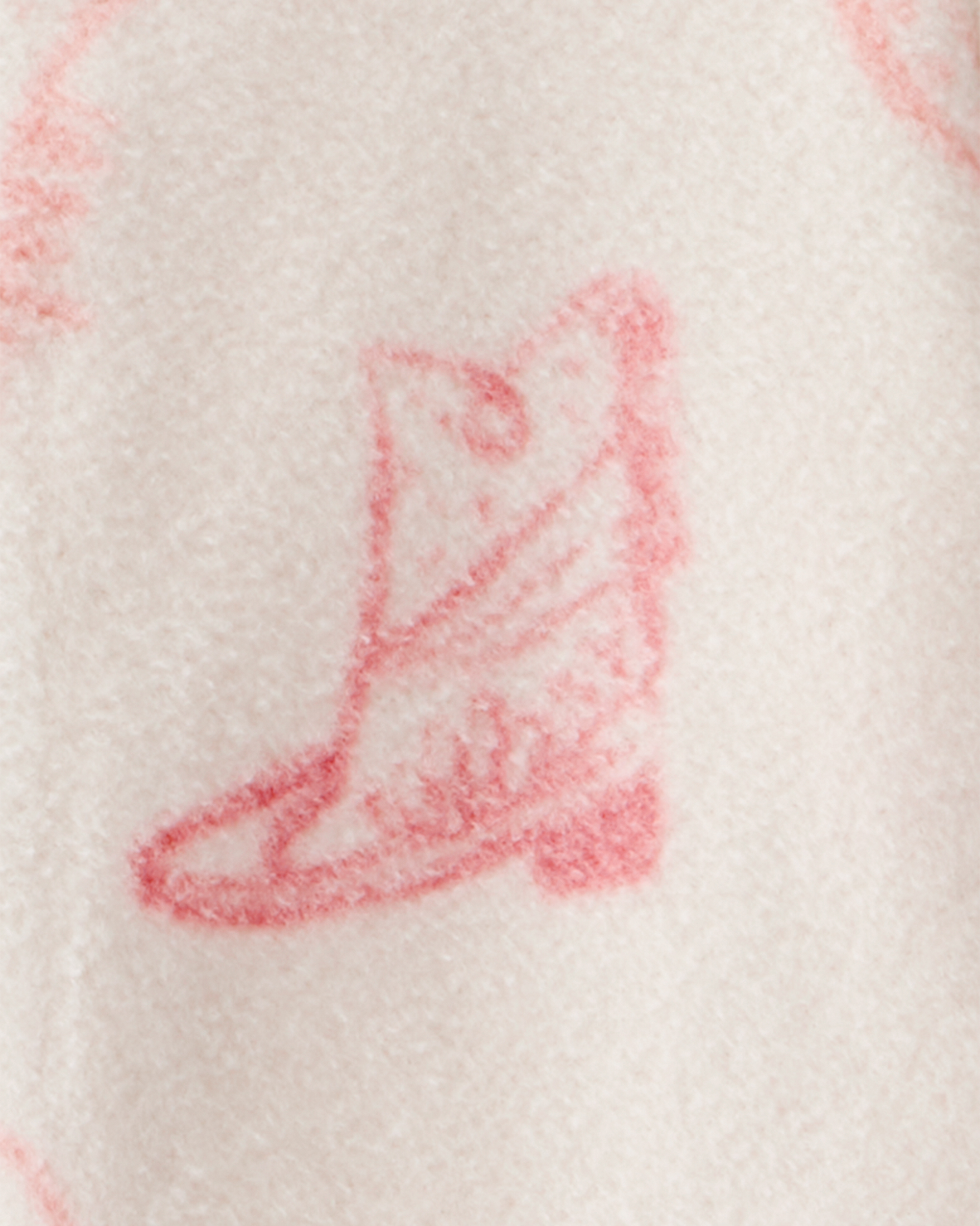 Baby Girl Cowgirl Print Loose Fit Long-Sleeve Sleeper - White