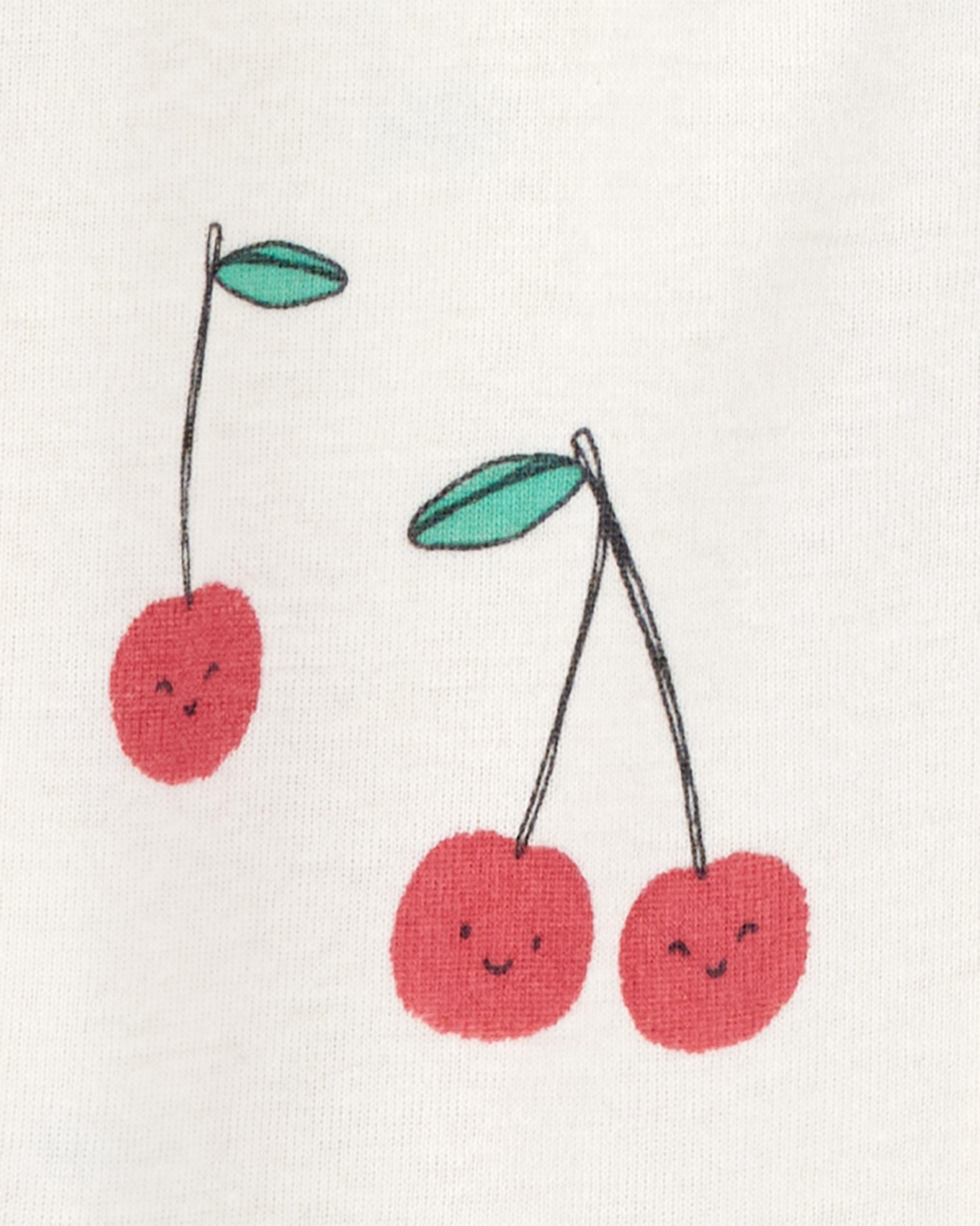 Toddler Girl Cherry Print Snug Fit Cotton Footie 1-Piece Pyjamas