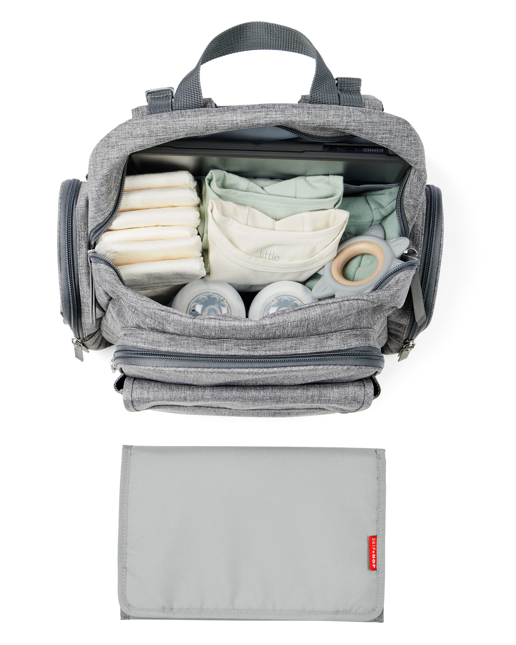 Luna Backpack Diaper Bag - Heather Grey