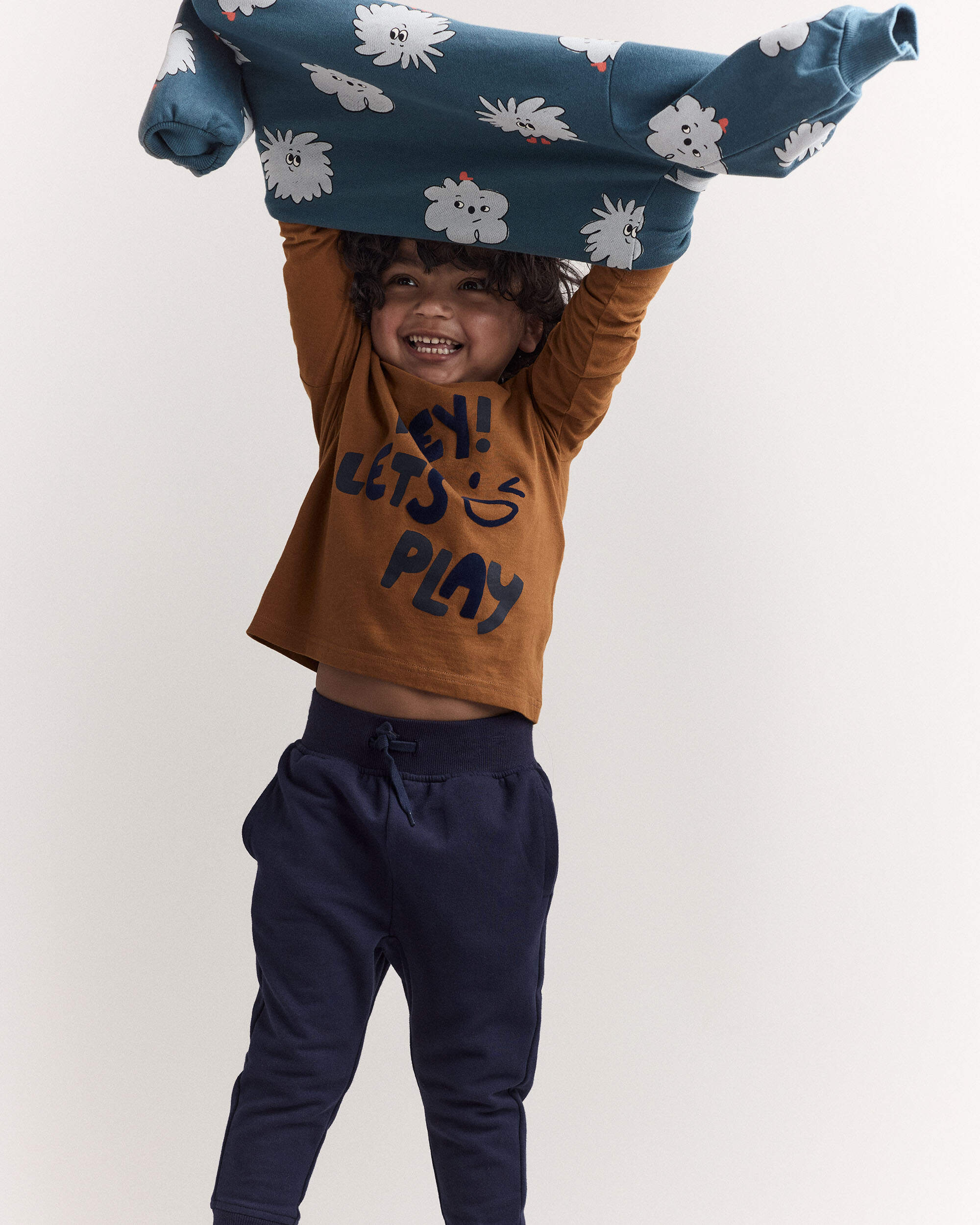 Toddler Hey! Let's Play Long-Sleeve Graphic Tee - Cinnamon