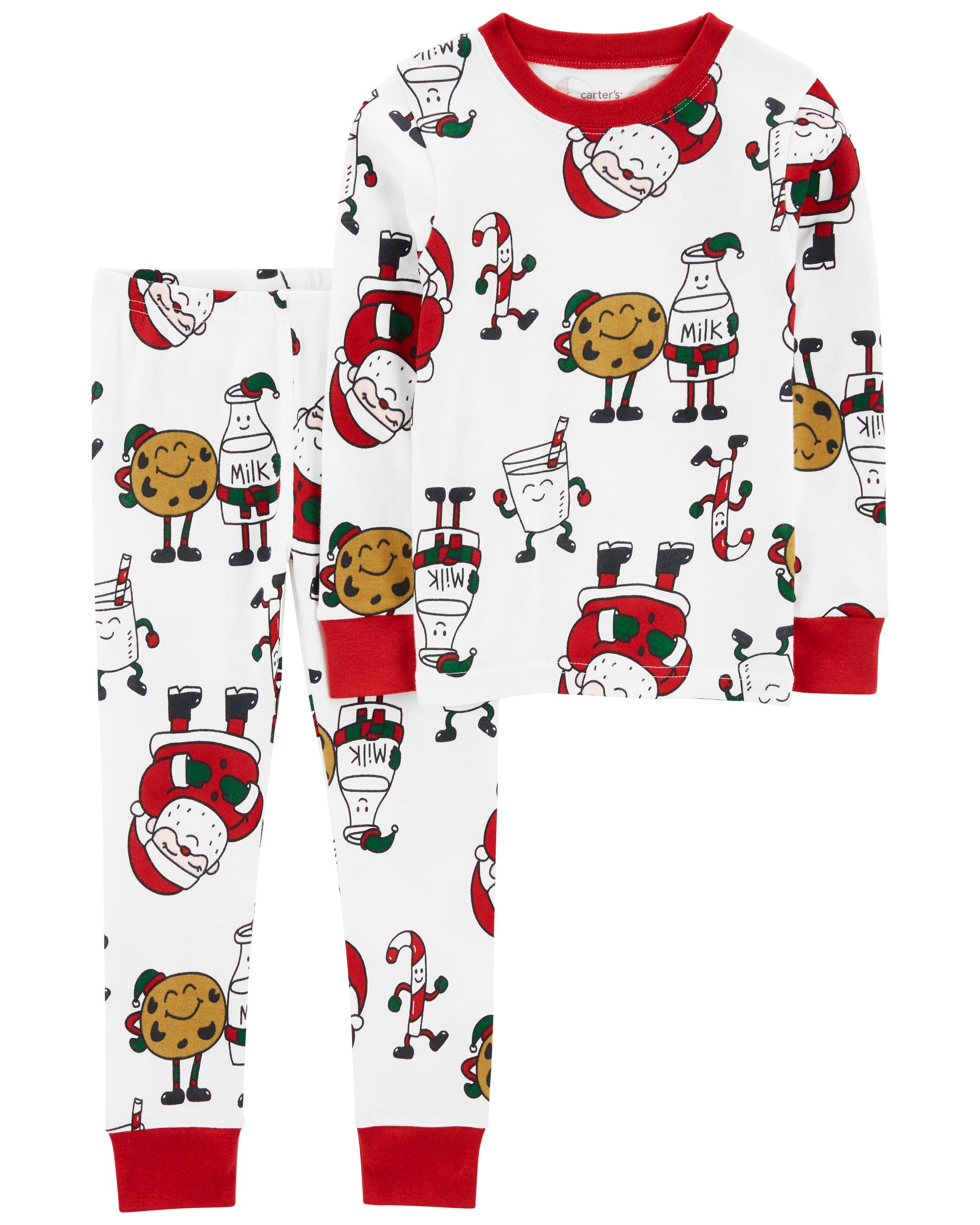 Tan Santa 2-Piece Santa Cookies 100% Snug Fit Cotton Pyjamas