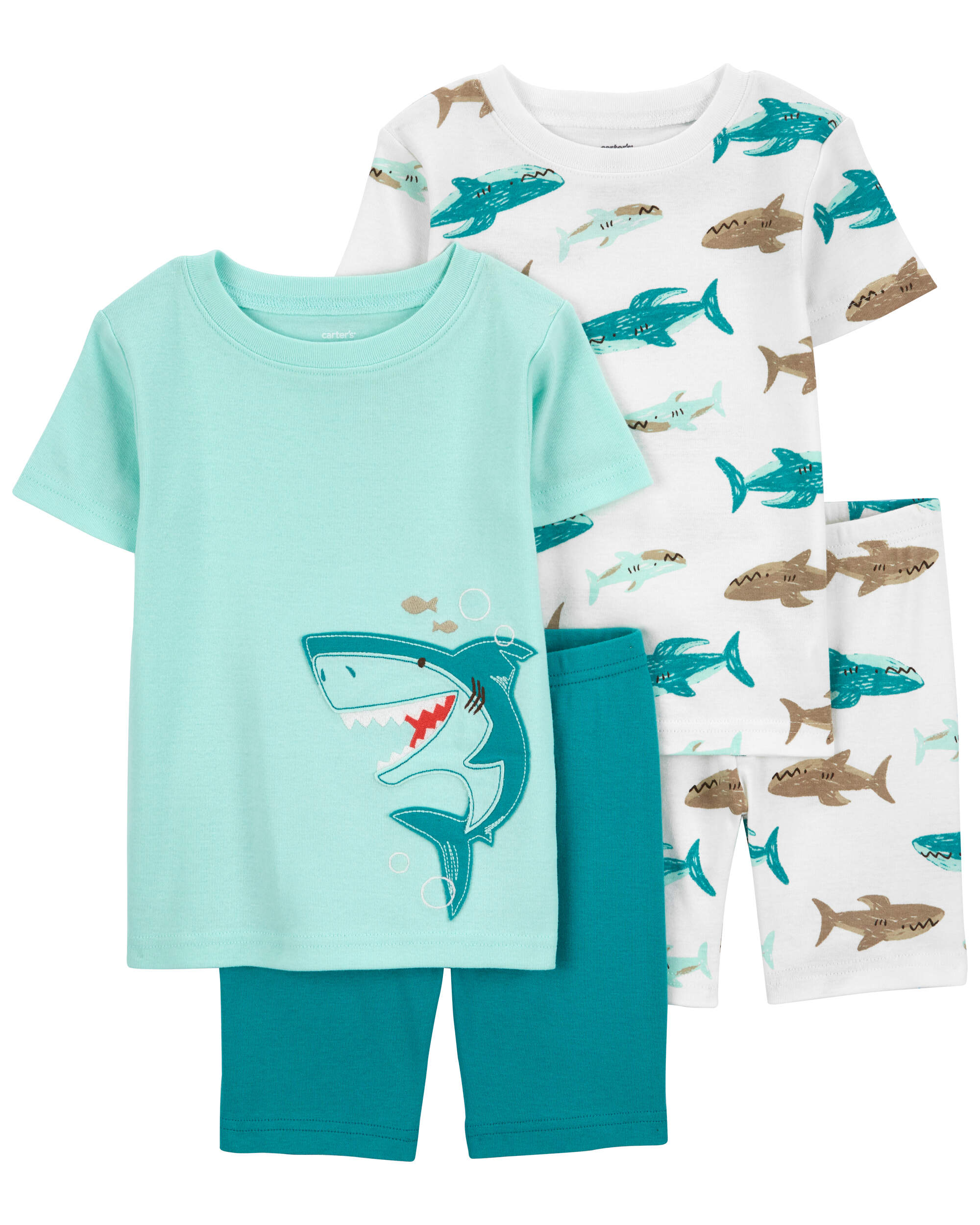 4-Piece Shark 100% Snug Fit Cotton Pyjamas