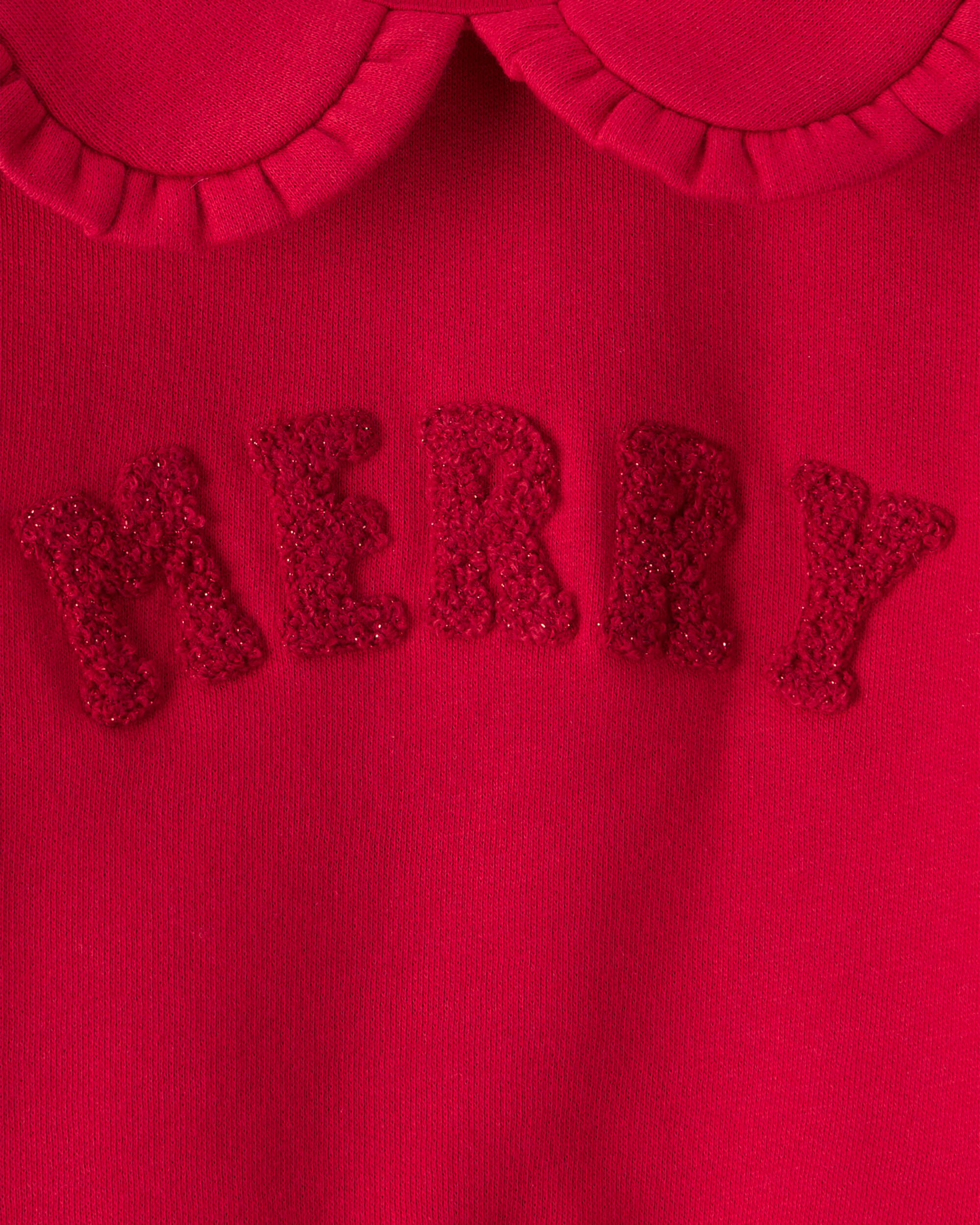 Baby Girl Christmas Merry Long-Sleeve Pullover Sweatshirt - Red