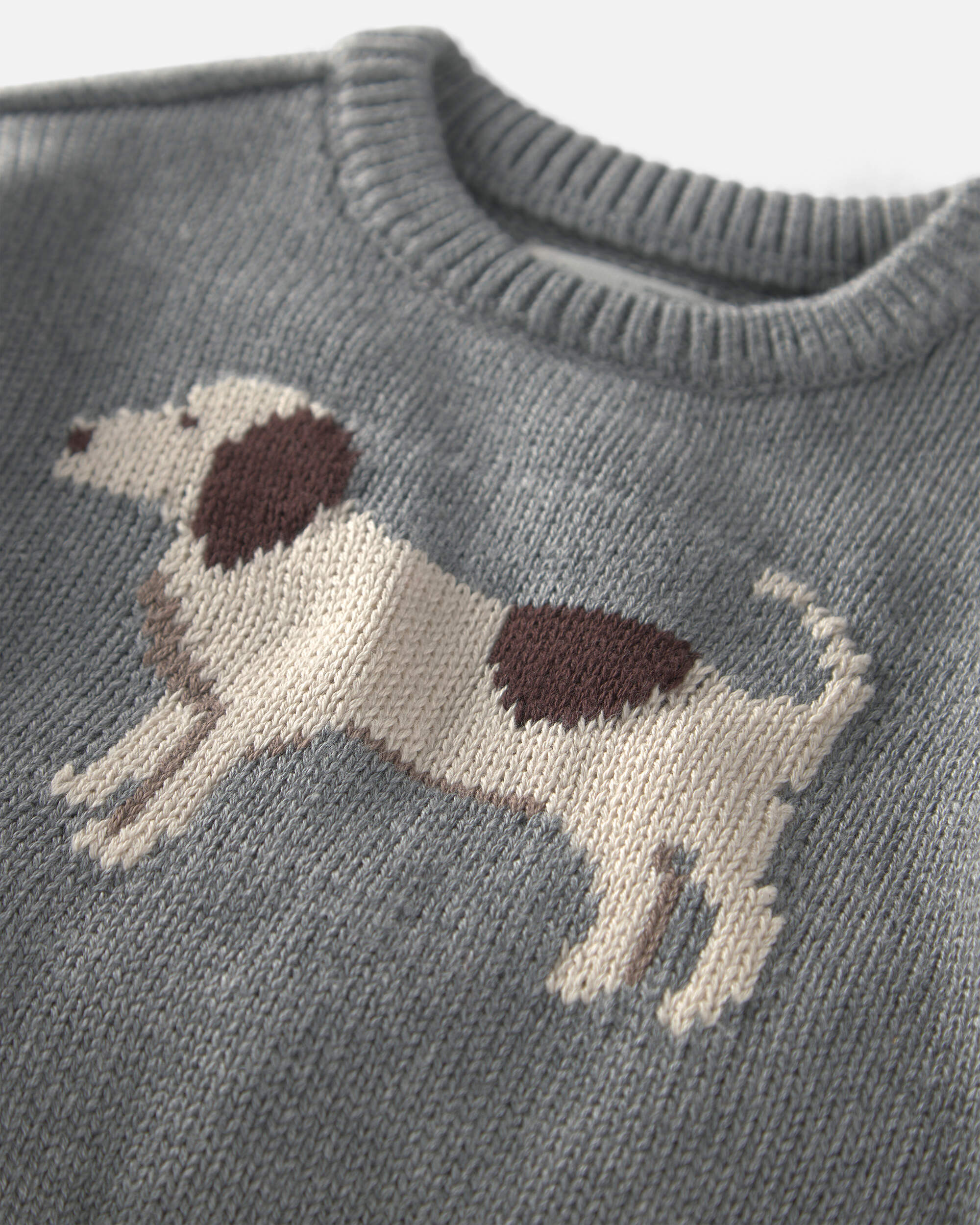Baby Organic Cotton Dog Sweater Knit Pullover